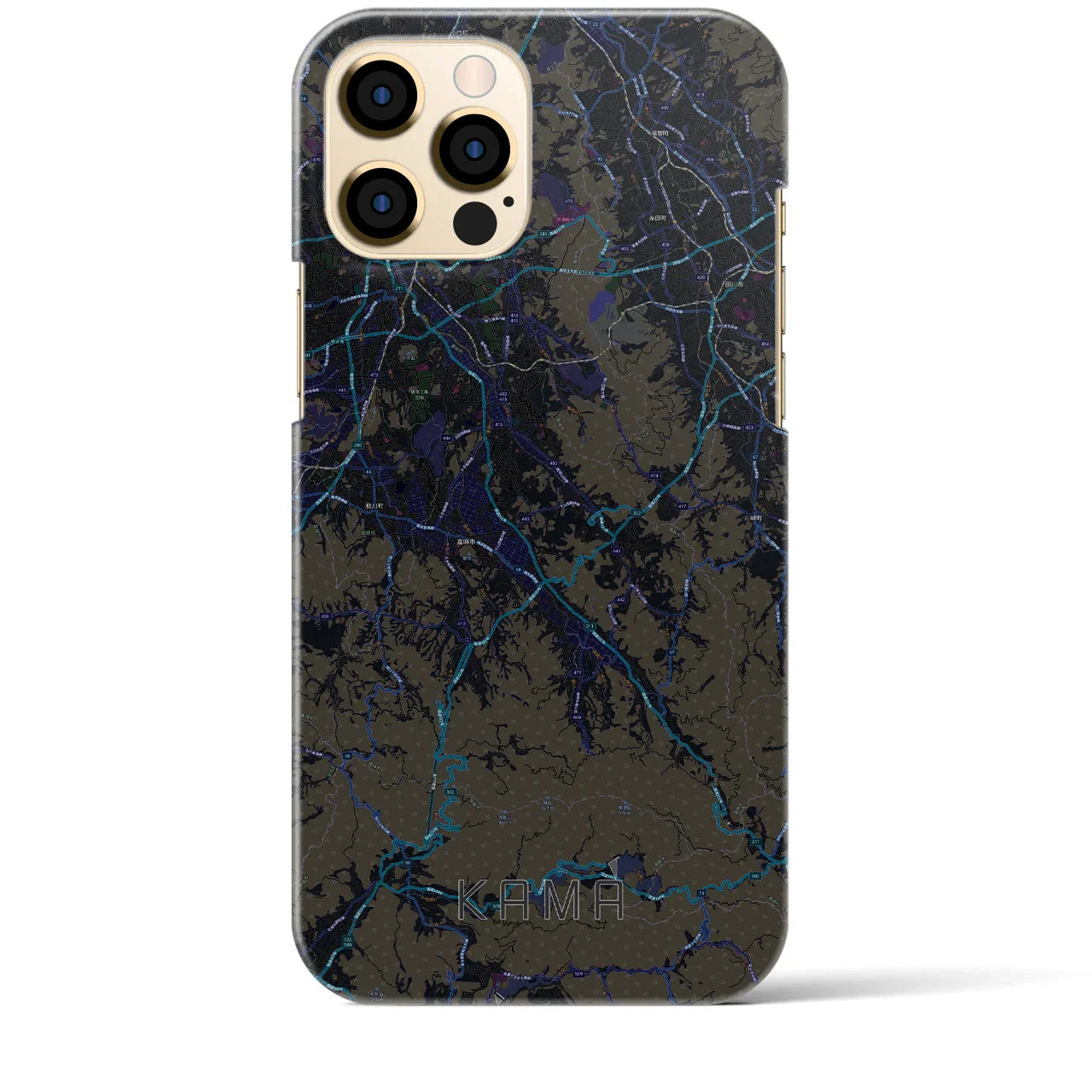 【嘉麻（福岡県）】地図柄iPhoneケース（バックカバータイプ）