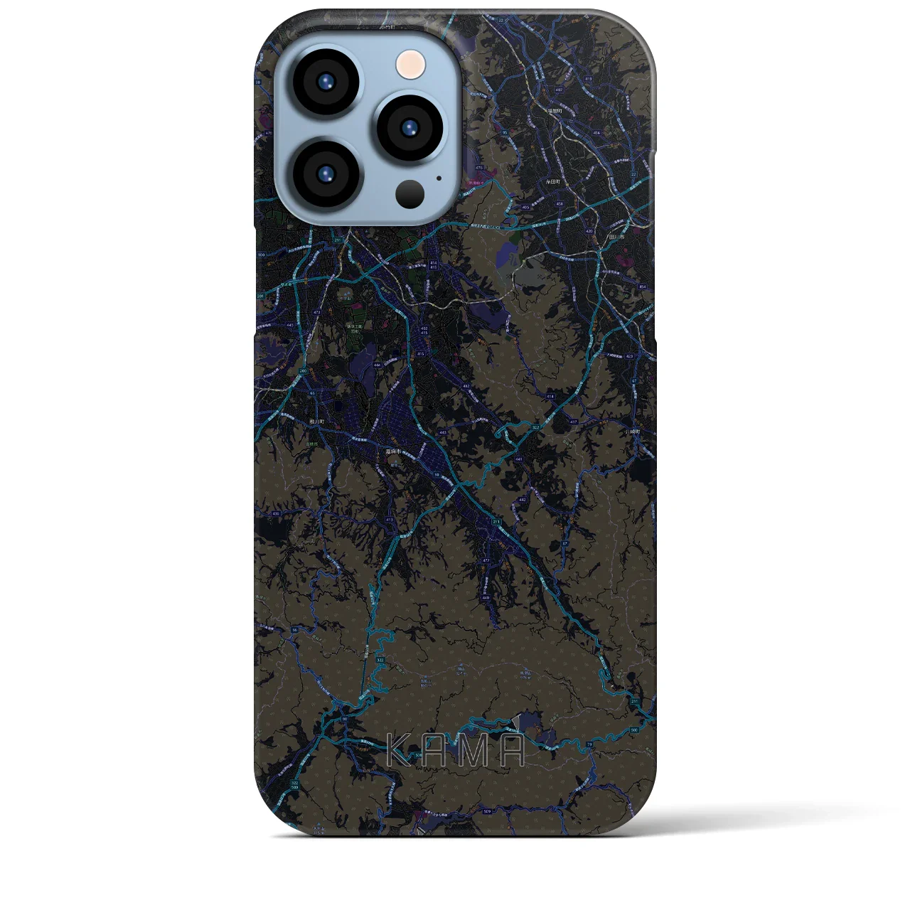 【嘉麻（福岡県）】地図柄iPhoneケース（バックカバータイプ）