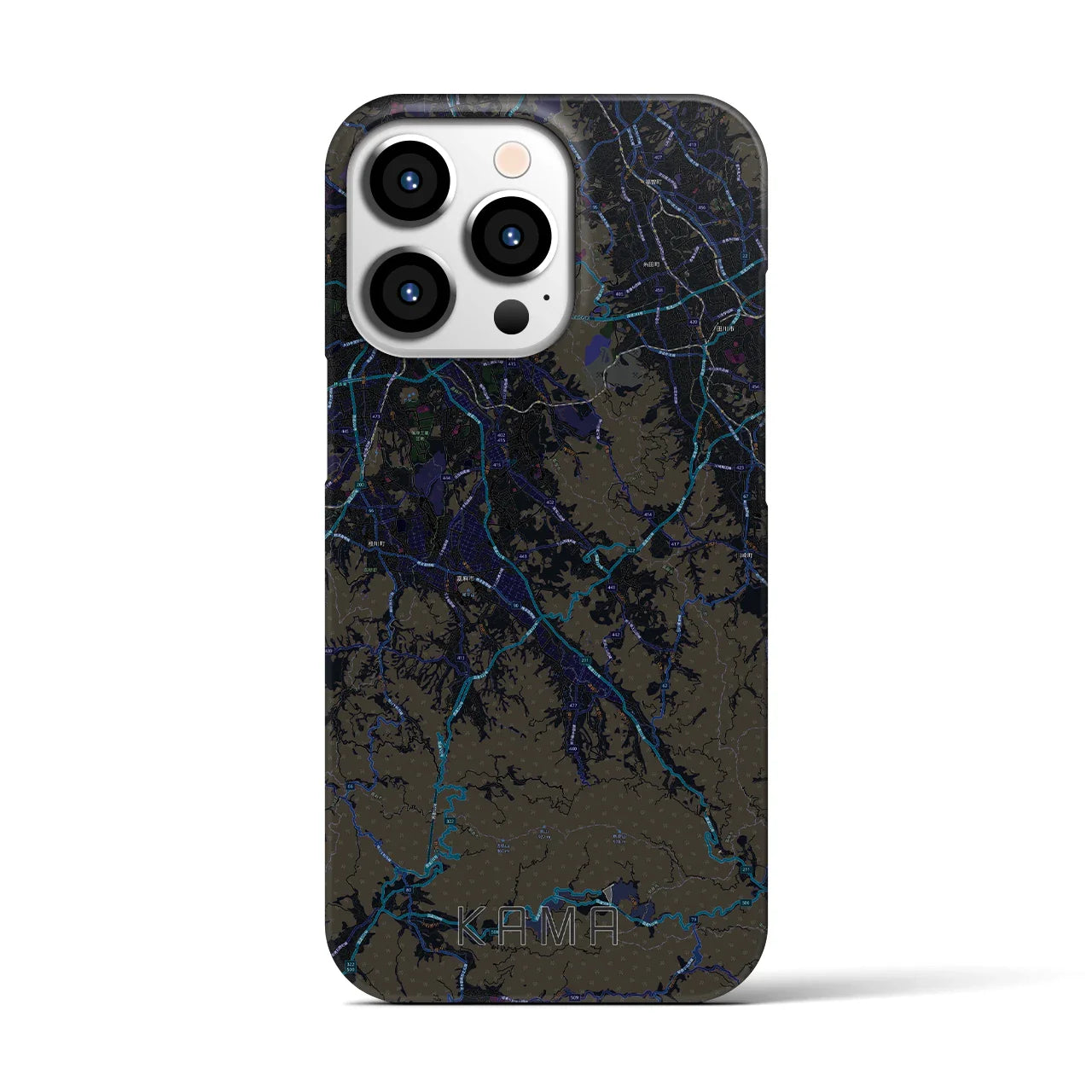 【嘉麻（福岡県）】地図柄iPhoneケース（バックカバータイプ）