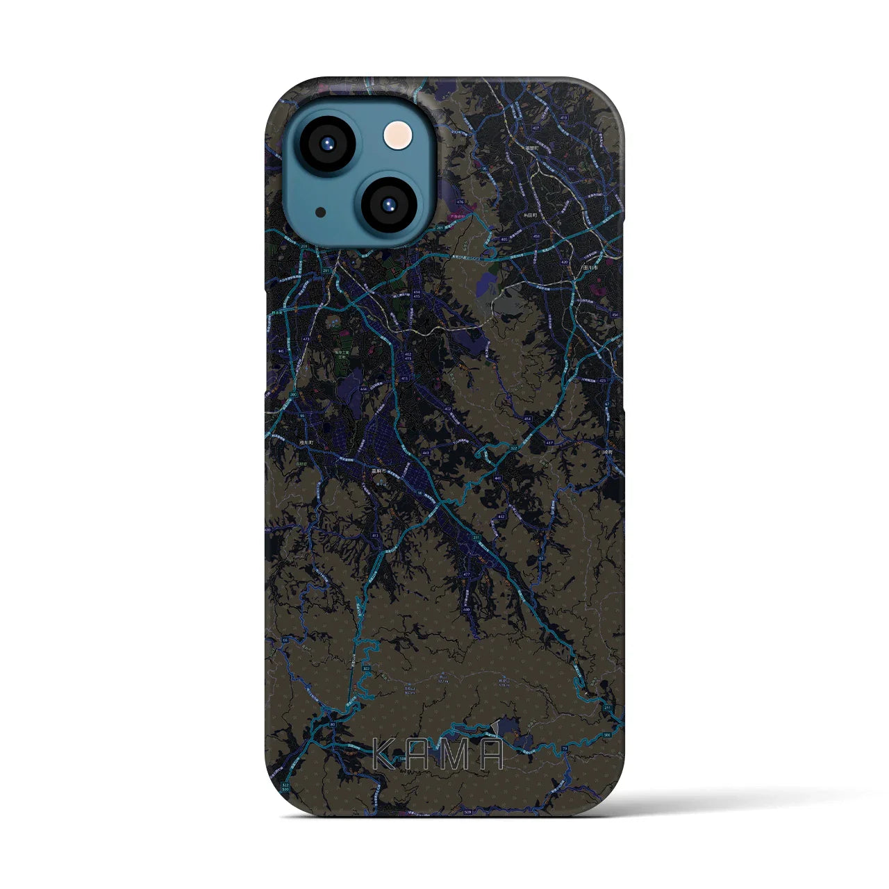 【嘉麻（福岡県）】地図柄iPhoneケース（バックカバータイプ）