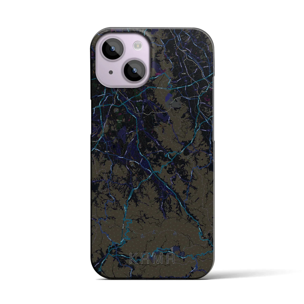 【嘉麻（福岡県）】地図柄iPhoneケース（バックカバータイプ）
