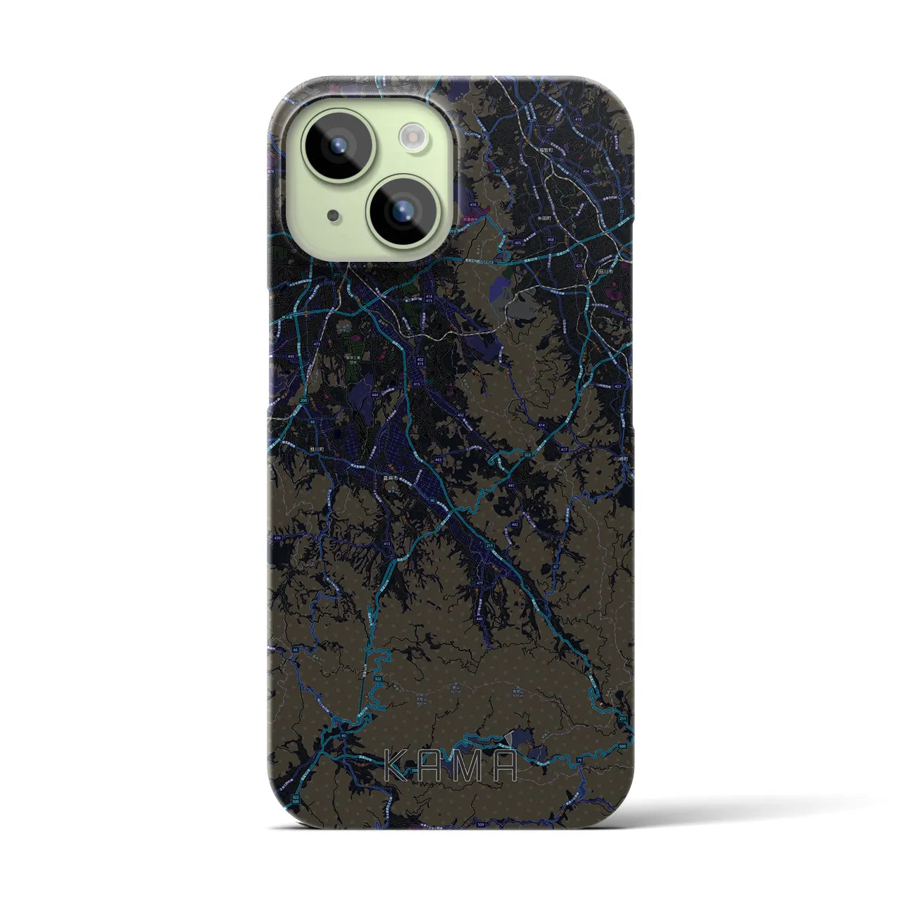 【嘉麻（福岡県）】地図柄iPhoneケース（バックカバータイプ）