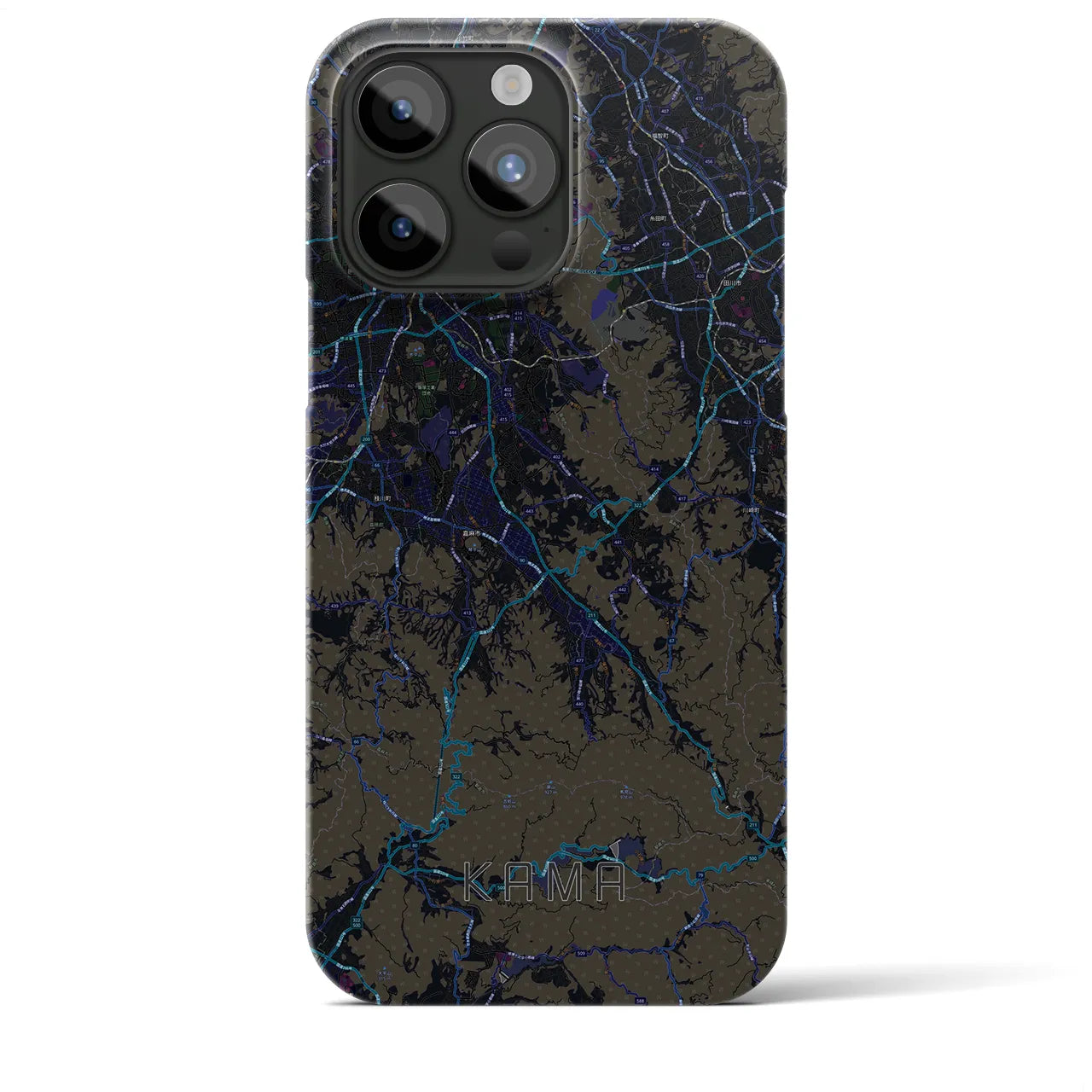 【嘉麻（福岡県）】地図柄iPhoneケース（バックカバータイプ）