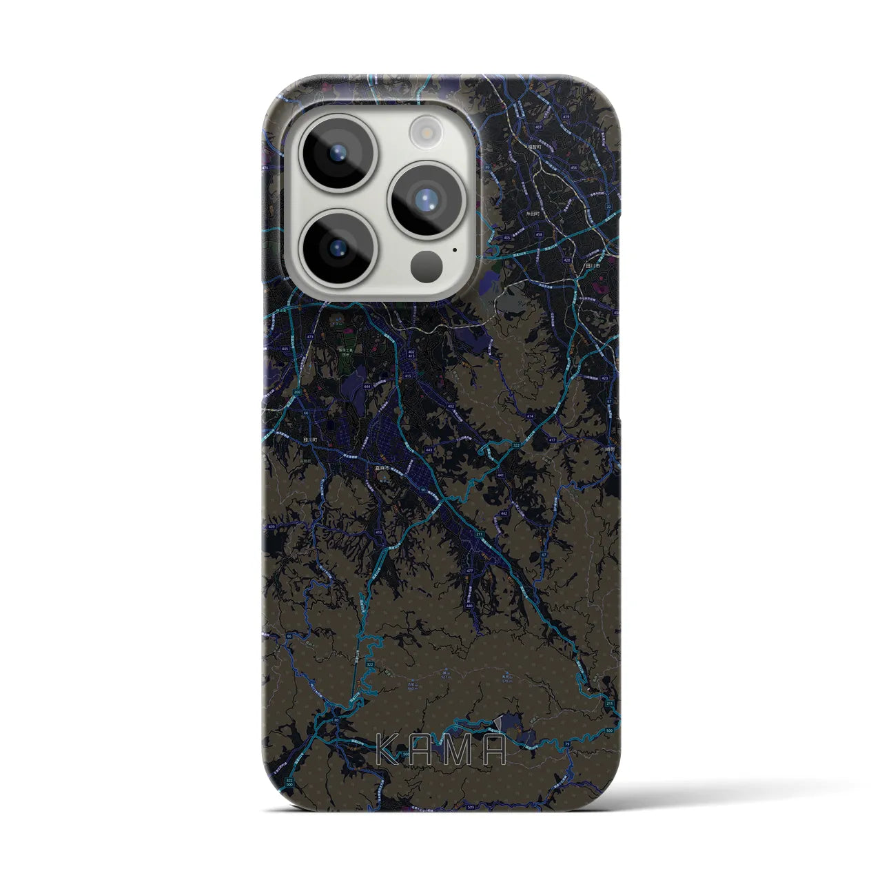 【嘉麻（福岡県）】地図柄iPhoneケース（バックカバータイプ）