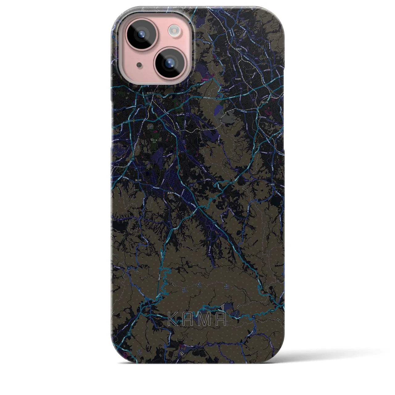 【嘉麻（福岡県）】地図柄iPhoneケース（バックカバータイプ）