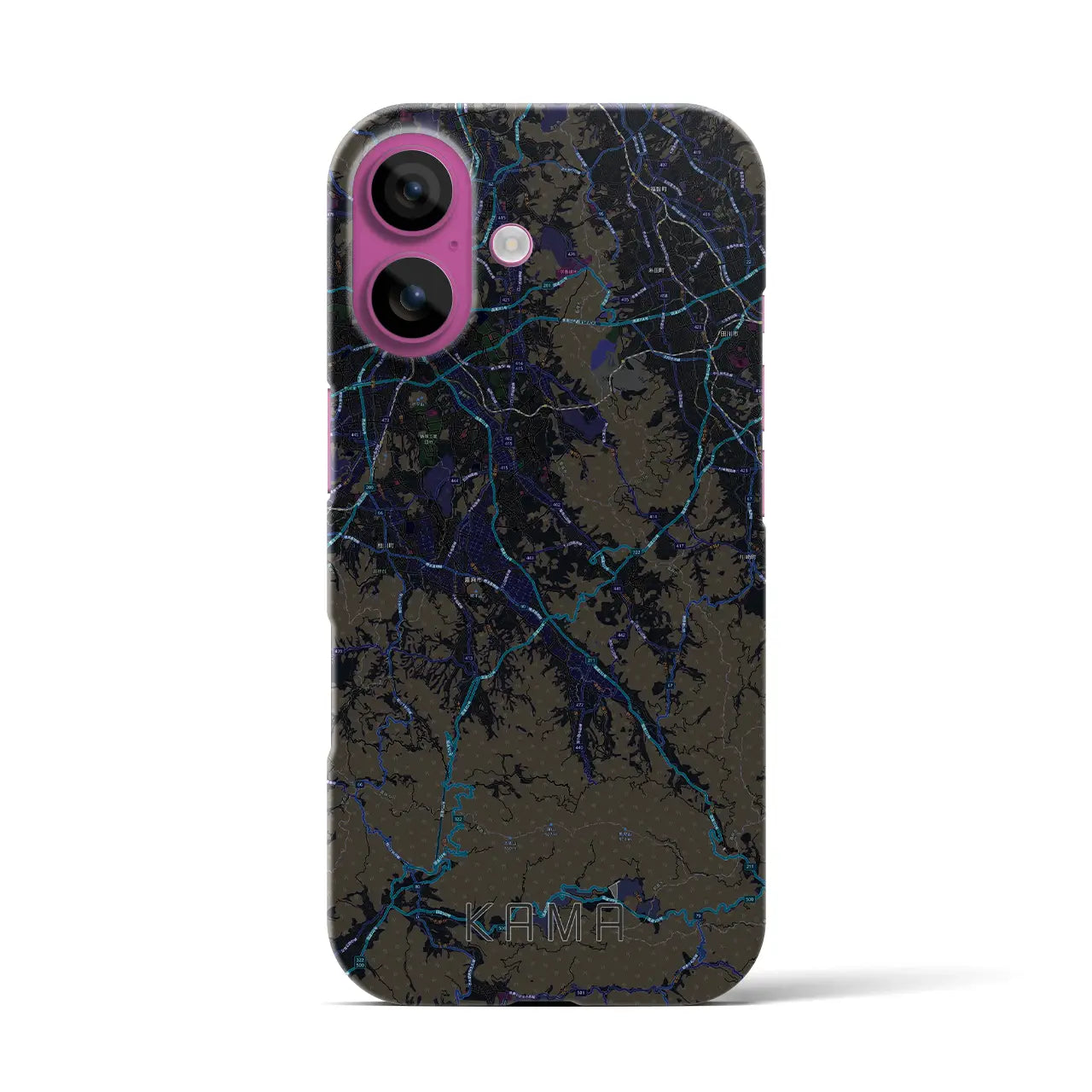 【嘉麻（福岡県）】地図柄iPhoneケース（バックカバータイプ）