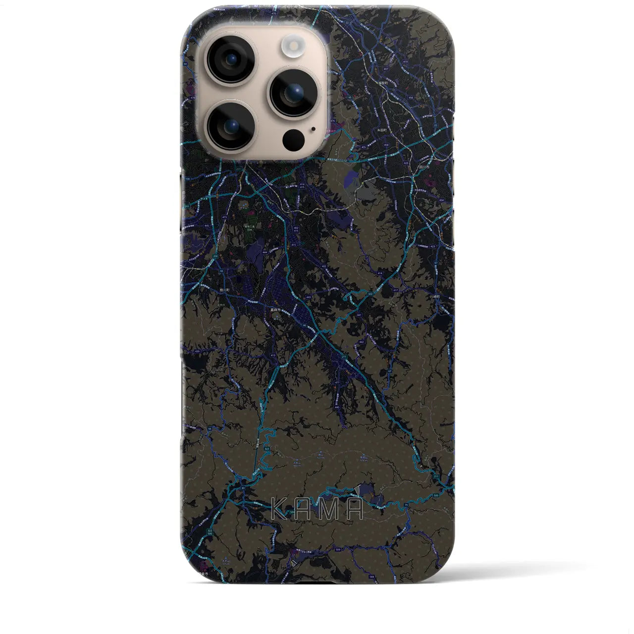 【嘉麻（福岡県）】地図柄iPhoneケース（バックカバータイプ）