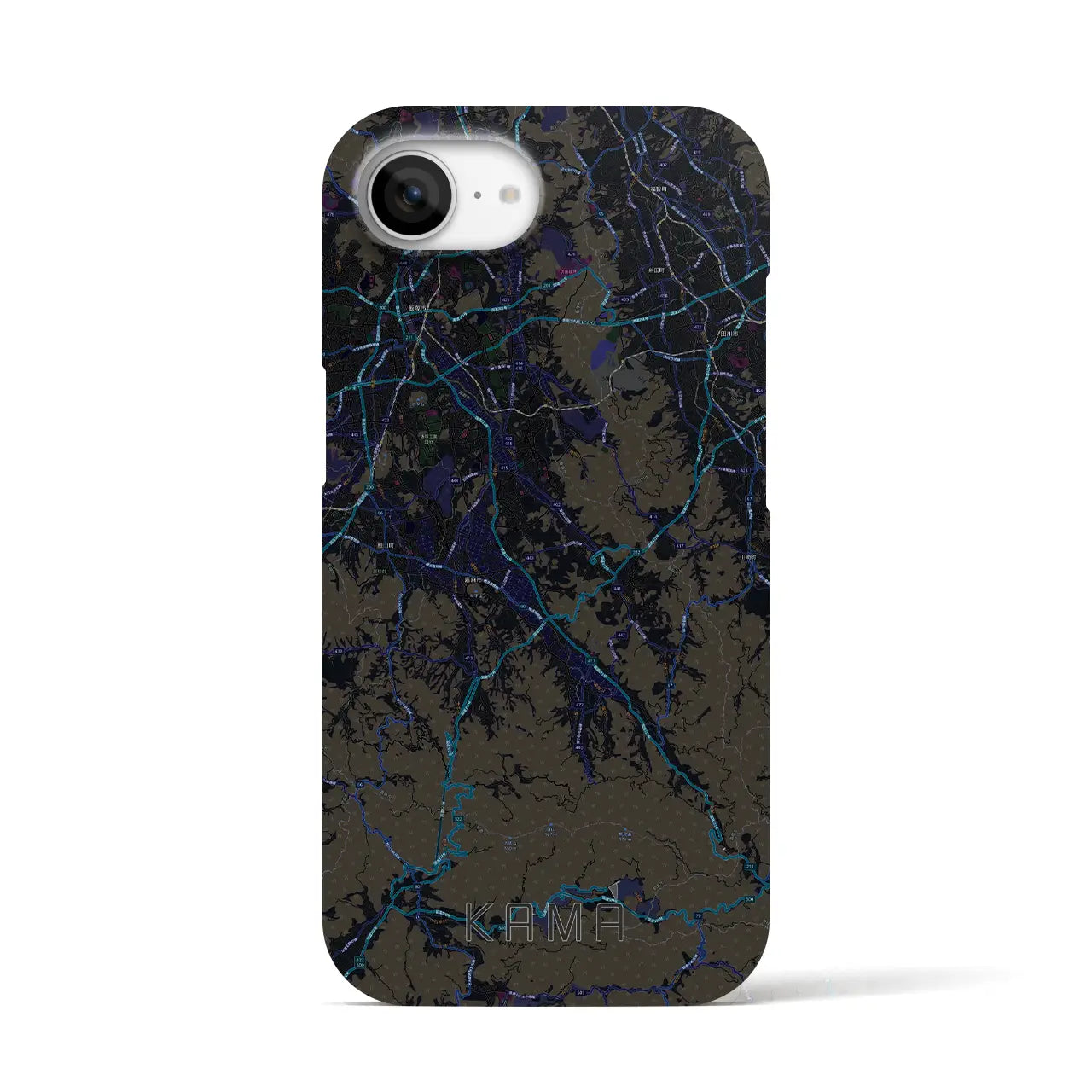 【嘉麻（福岡県）】地図柄iPhoneケース（バックカバータイプ）