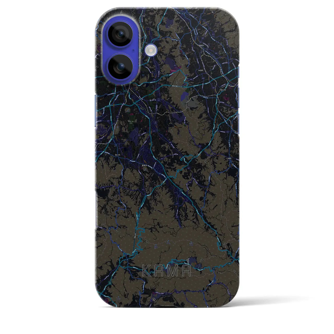 【嘉麻（福岡県）】地図柄iPhoneケース（バックカバータイプ）