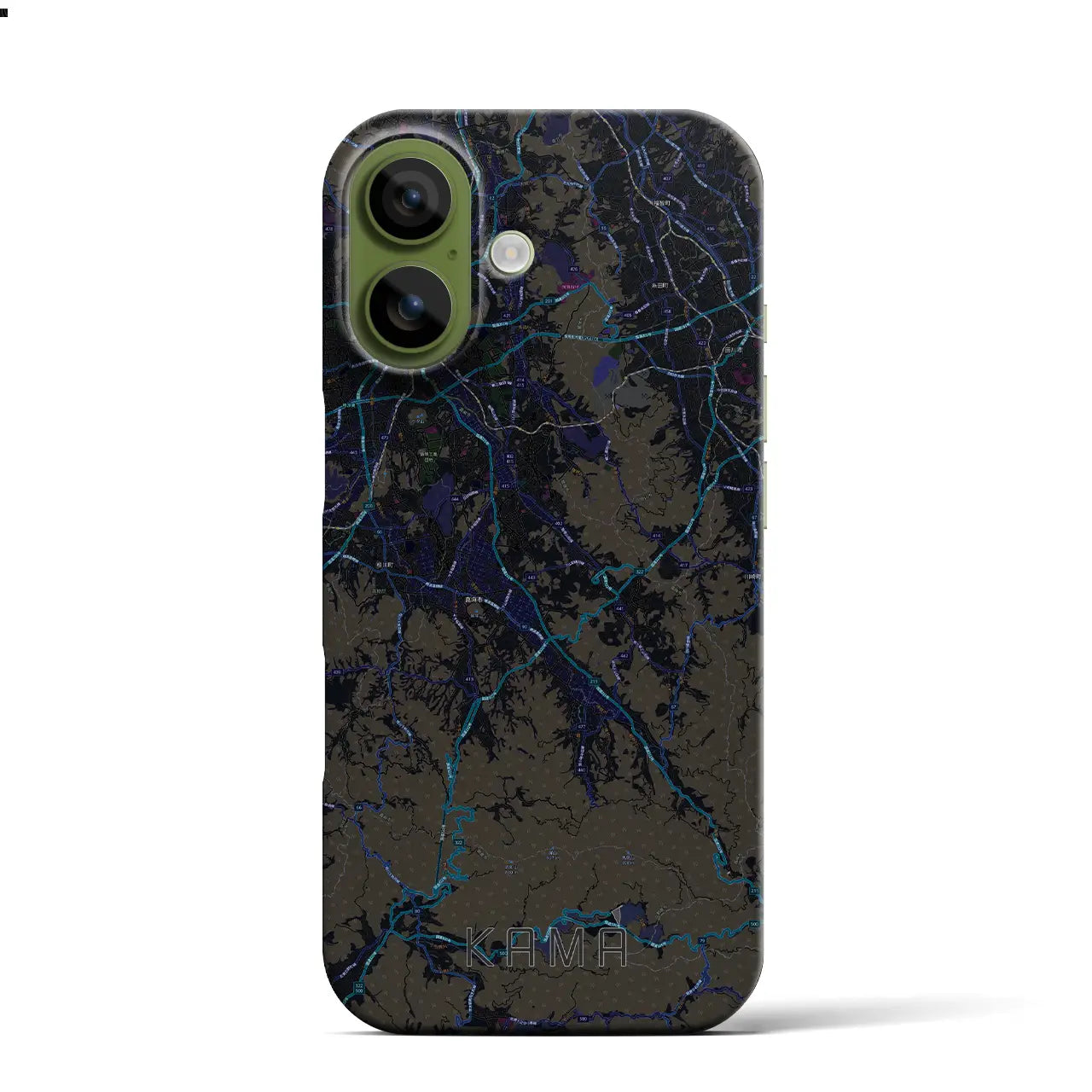 【嘉麻（福岡県）】地図柄iPhoneケース（バックカバータイプ）