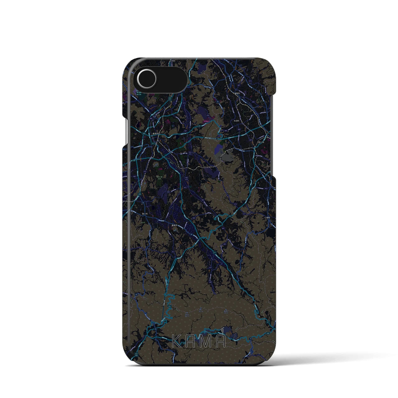 【嘉麻（福岡県）】地図柄iPhoneケース（バックカバータイプ）