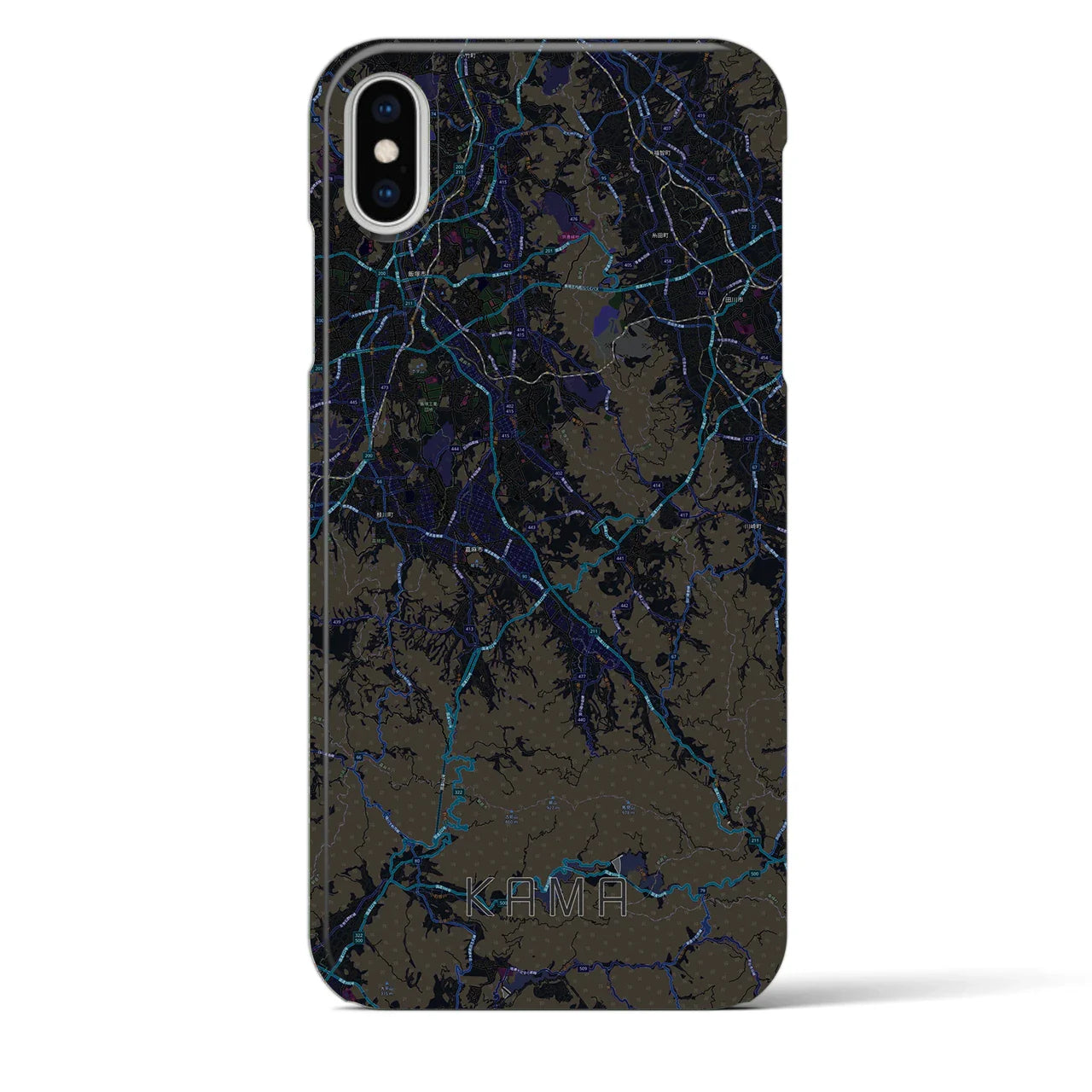 【嘉麻（福岡県）】地図柄iPhoneケース（バックカバータイプ）