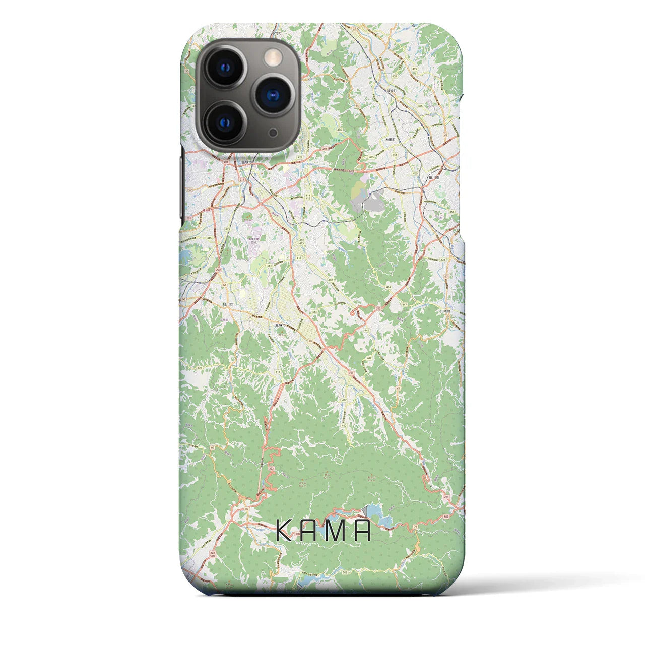 【嘉麻（福岡県）】地図柄iPhoneケース（バックカバータイプ）