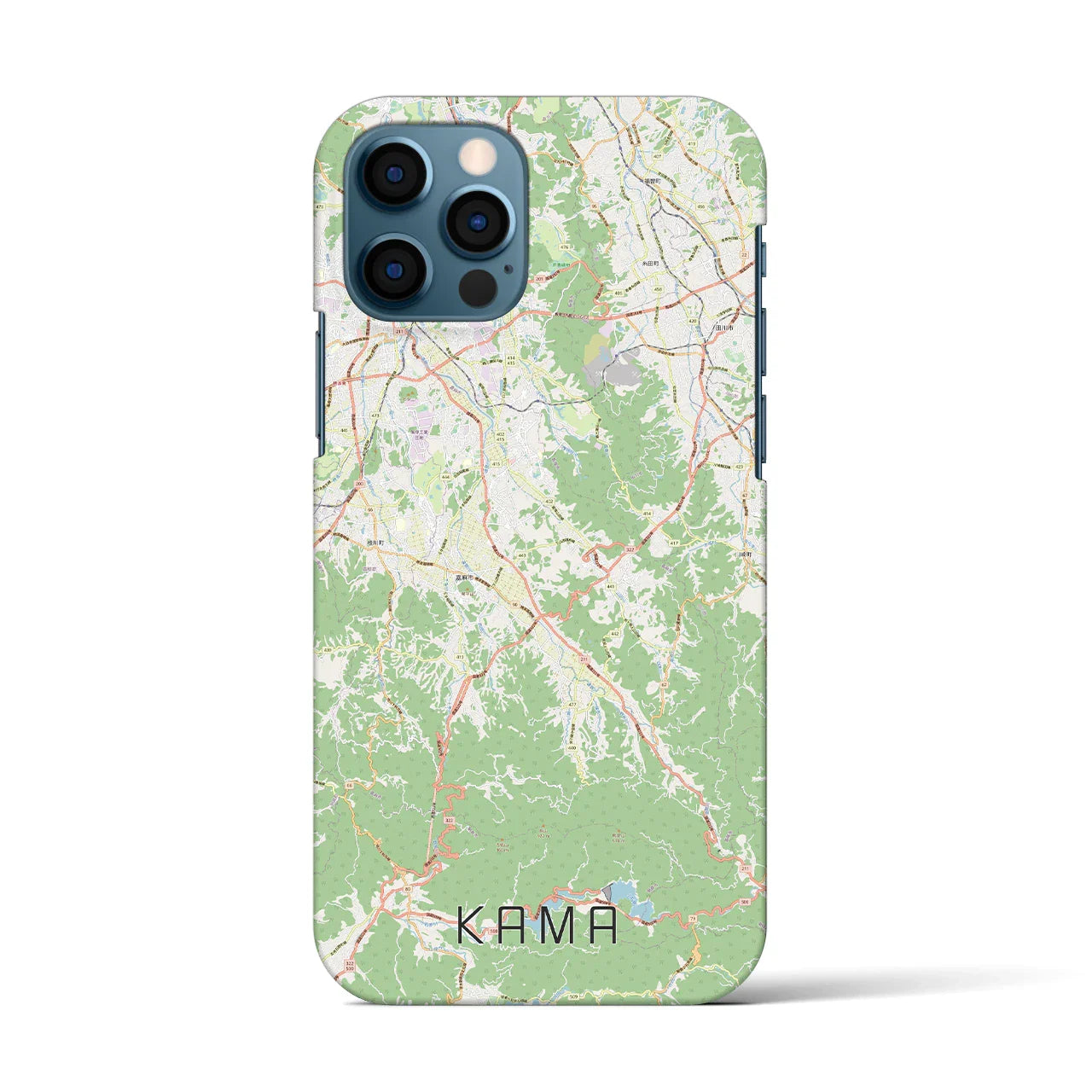 【嘉麻（福岡県）】地図柄iPhoneケース（バックカバータイプ）