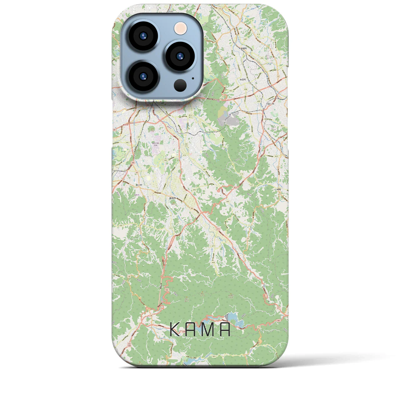 【嘉麻（福岡県）】地図柄iPhoneケース（バックカバータイプ）