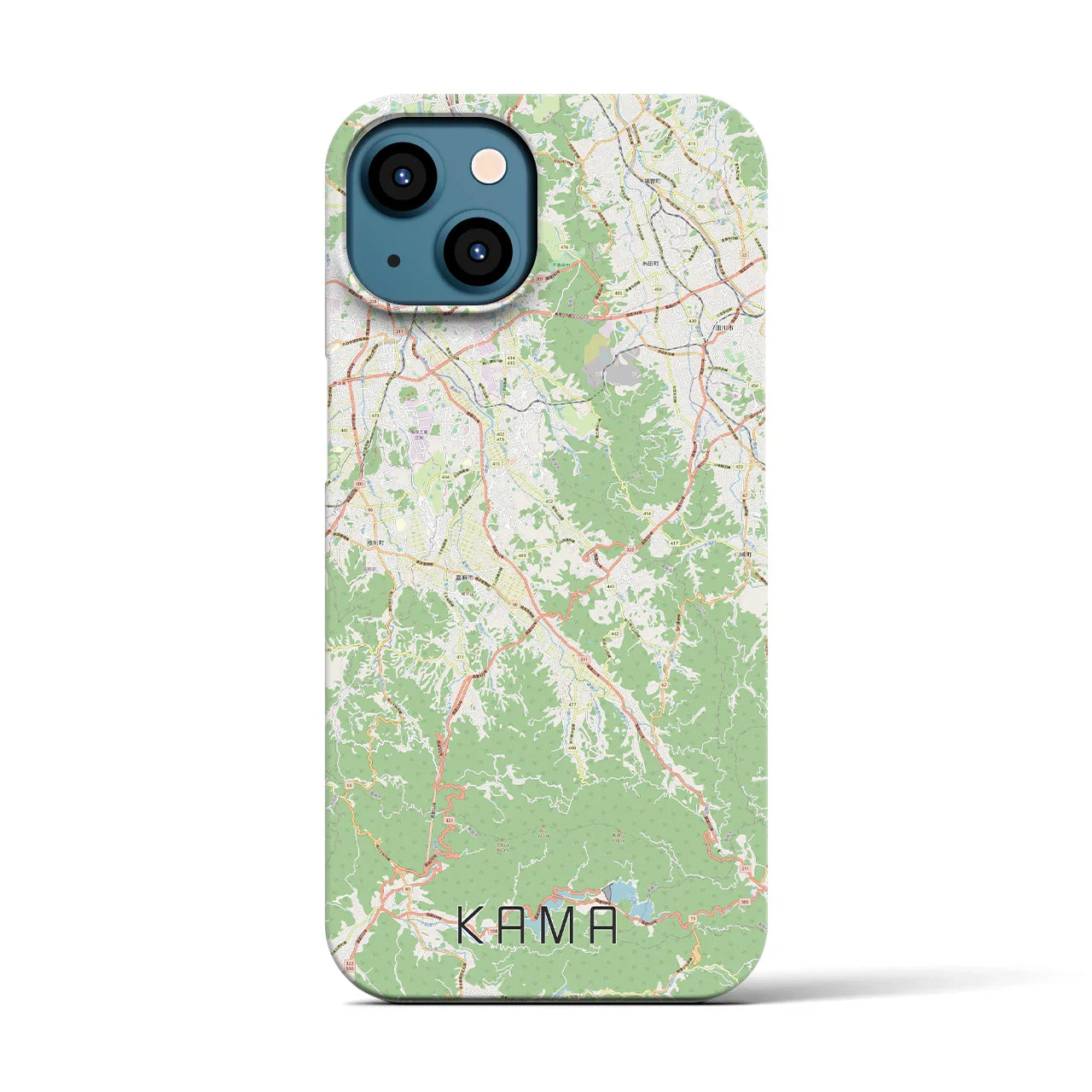 【嘉麻（福岡県）】地図柄iPhoneケース（バックカバータイプ）