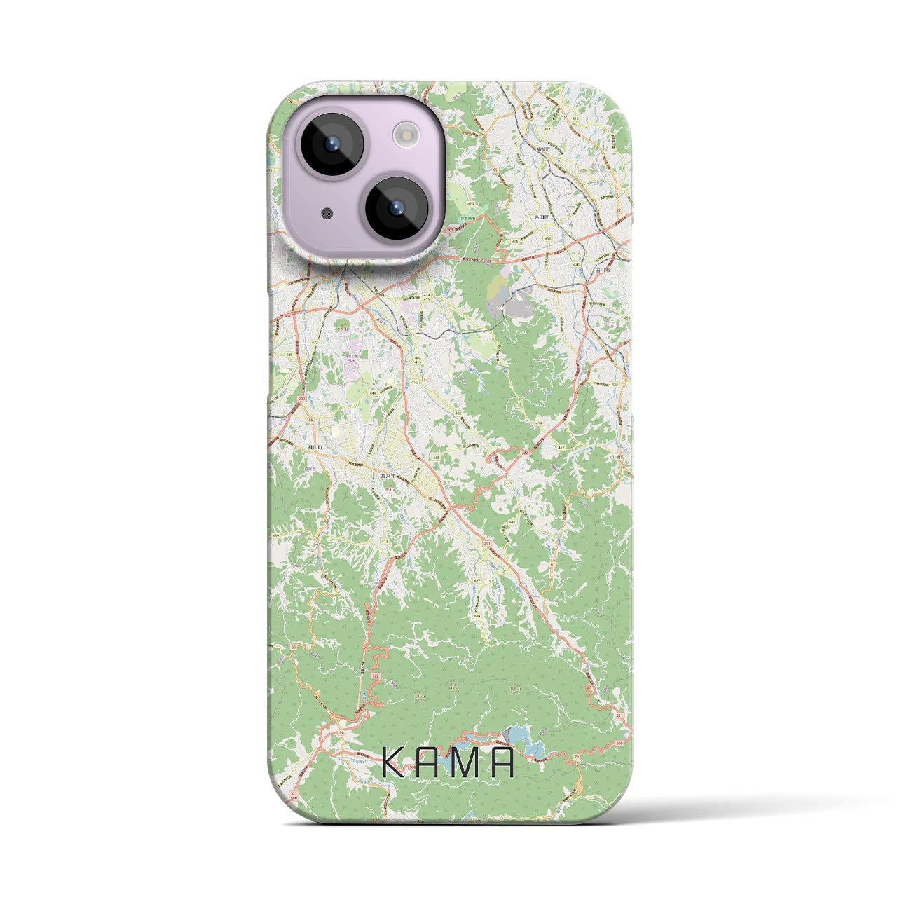 【嘉麻（福岡県）】地図柄iPhoneケース（バックカバータイプ）