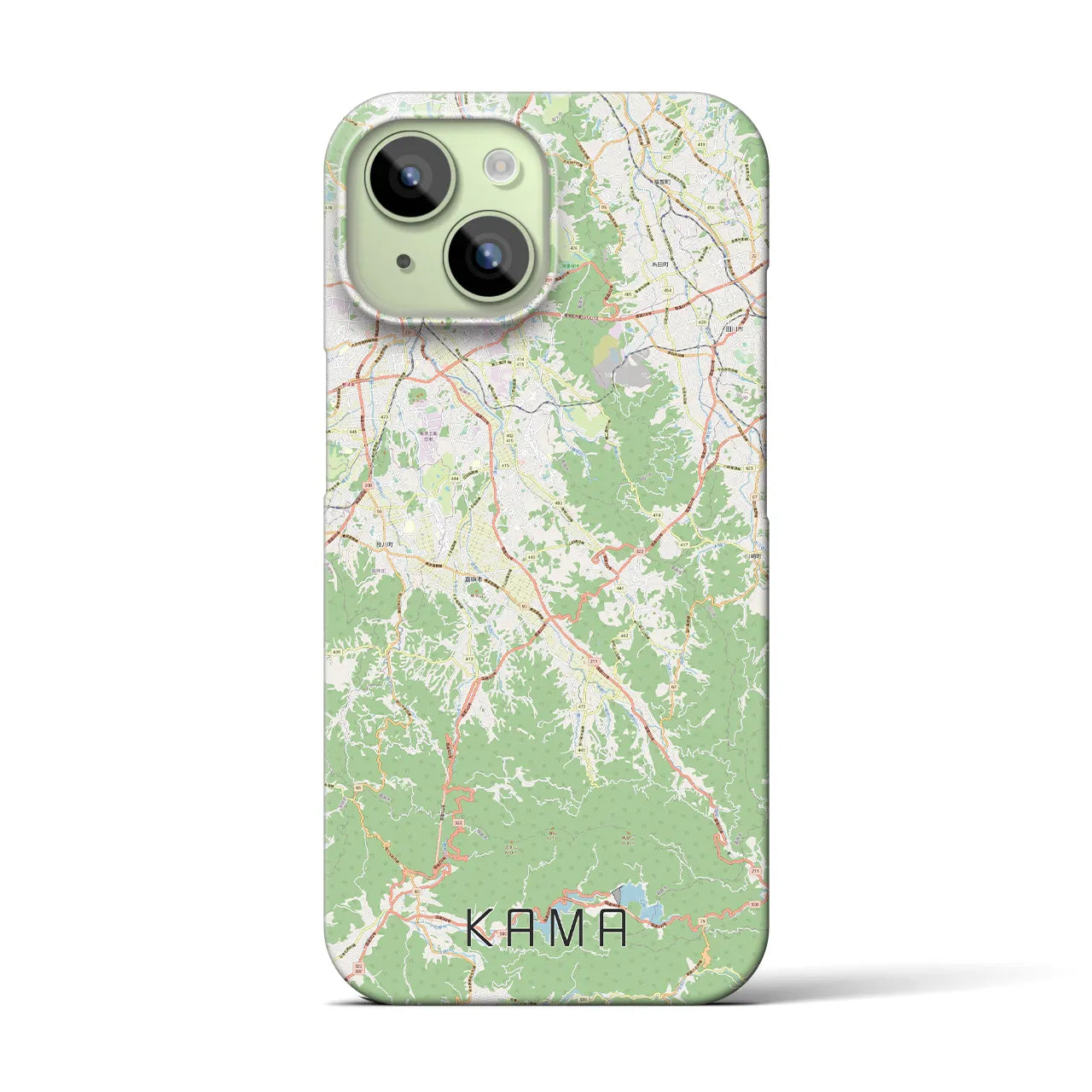 【嘉麻（福岡県）】地図柄iPhoneケース（バックカバータイプ）
