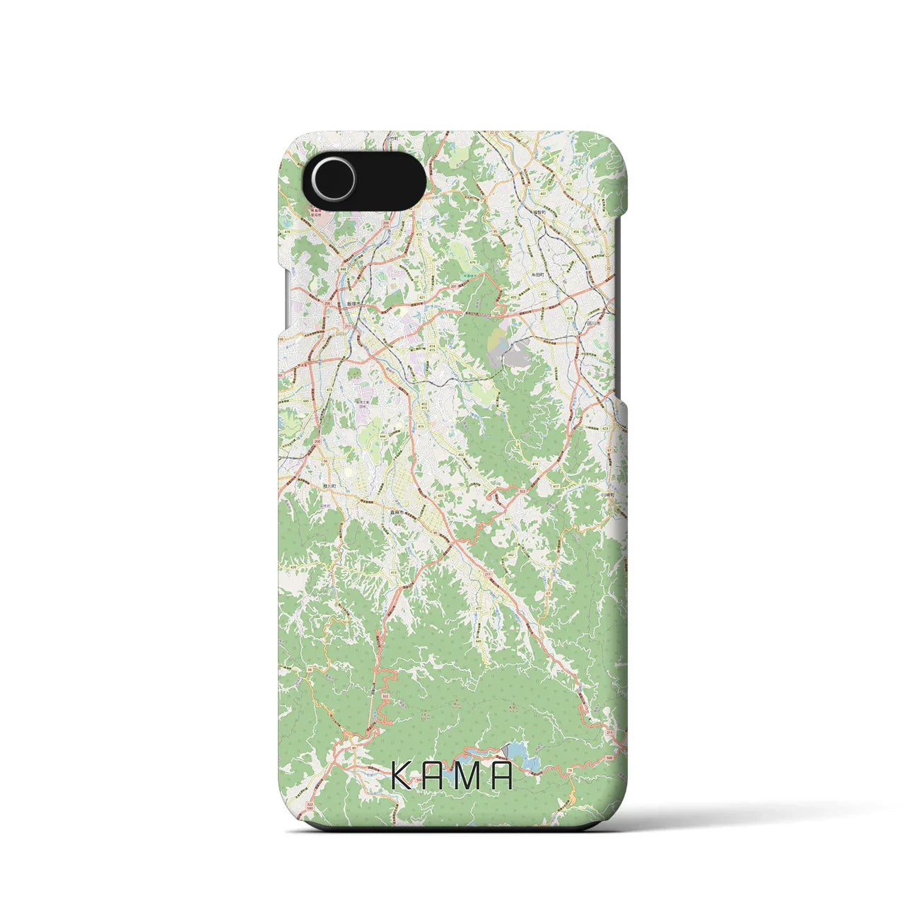 【嘉麻（福岡県）】地図柄iPhoneケース（バックカバータイプ）