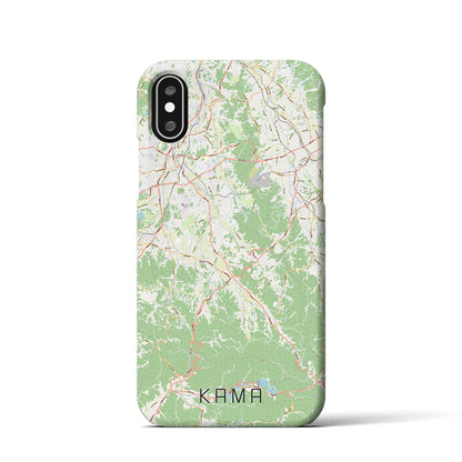 【嘉麻（福岡県）】地図柄iPhoneケース（バックカバータイプ）