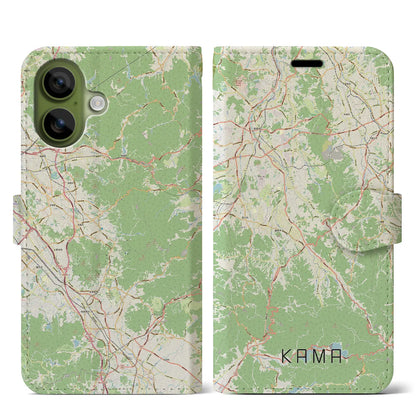 【嘉麻（福岡県）】地図柄iPhoneケース（手帳タイプ）