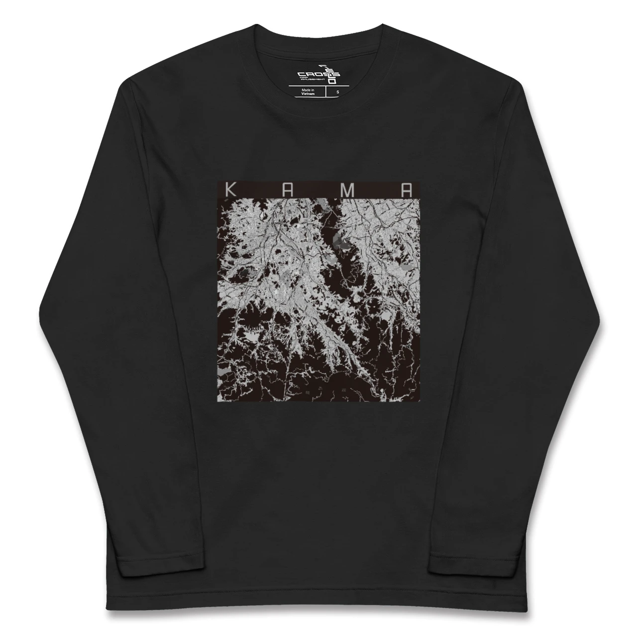 【嘉麻（福岡県）】地図柄ロングスリーブTシャツ