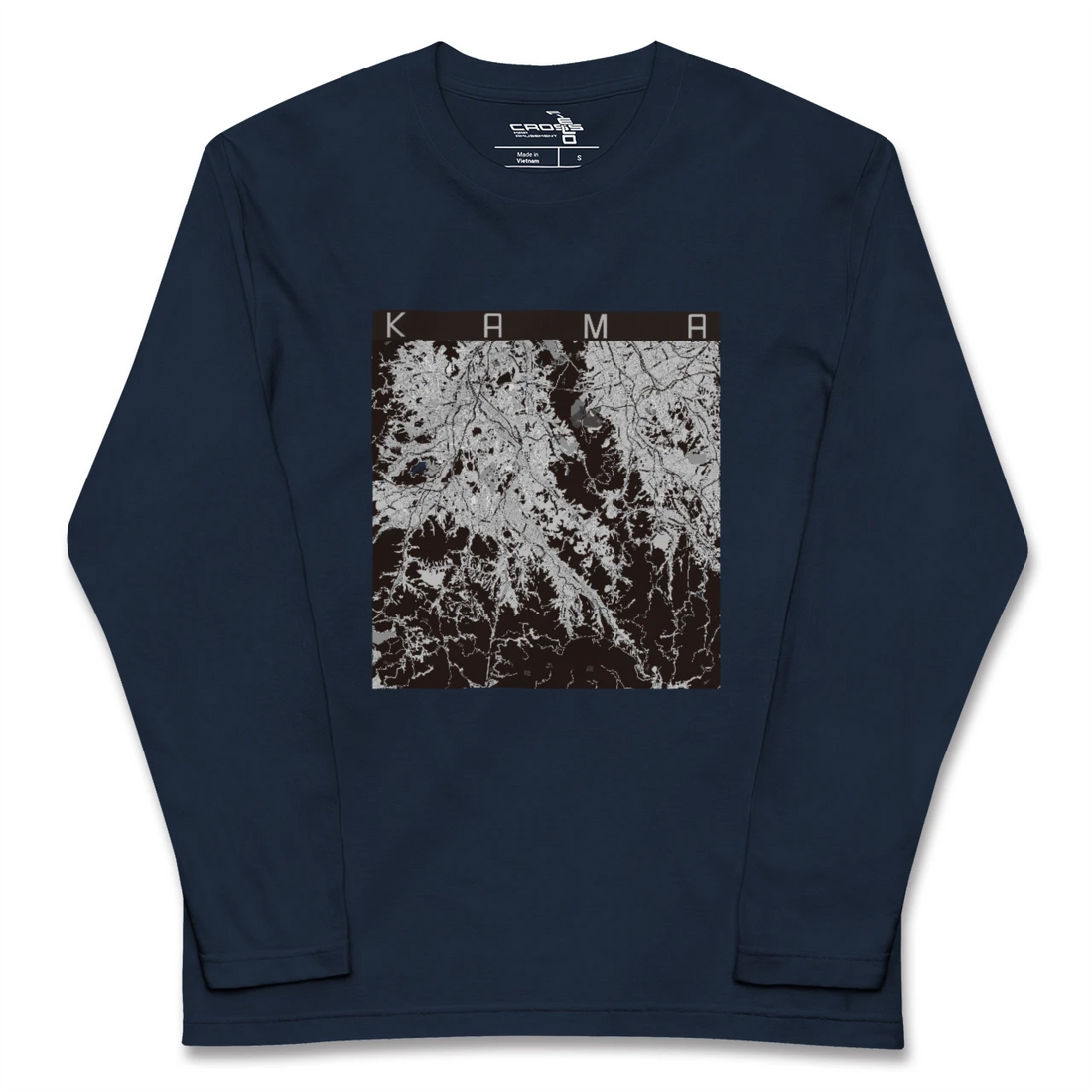 【嘉麻（福岡県）】地図柄ロングスリーブTシャツ