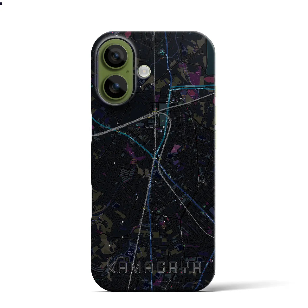 【鎌ケ谷（千葉県）】地図柄iPhoneケース（バックカバータイプ）