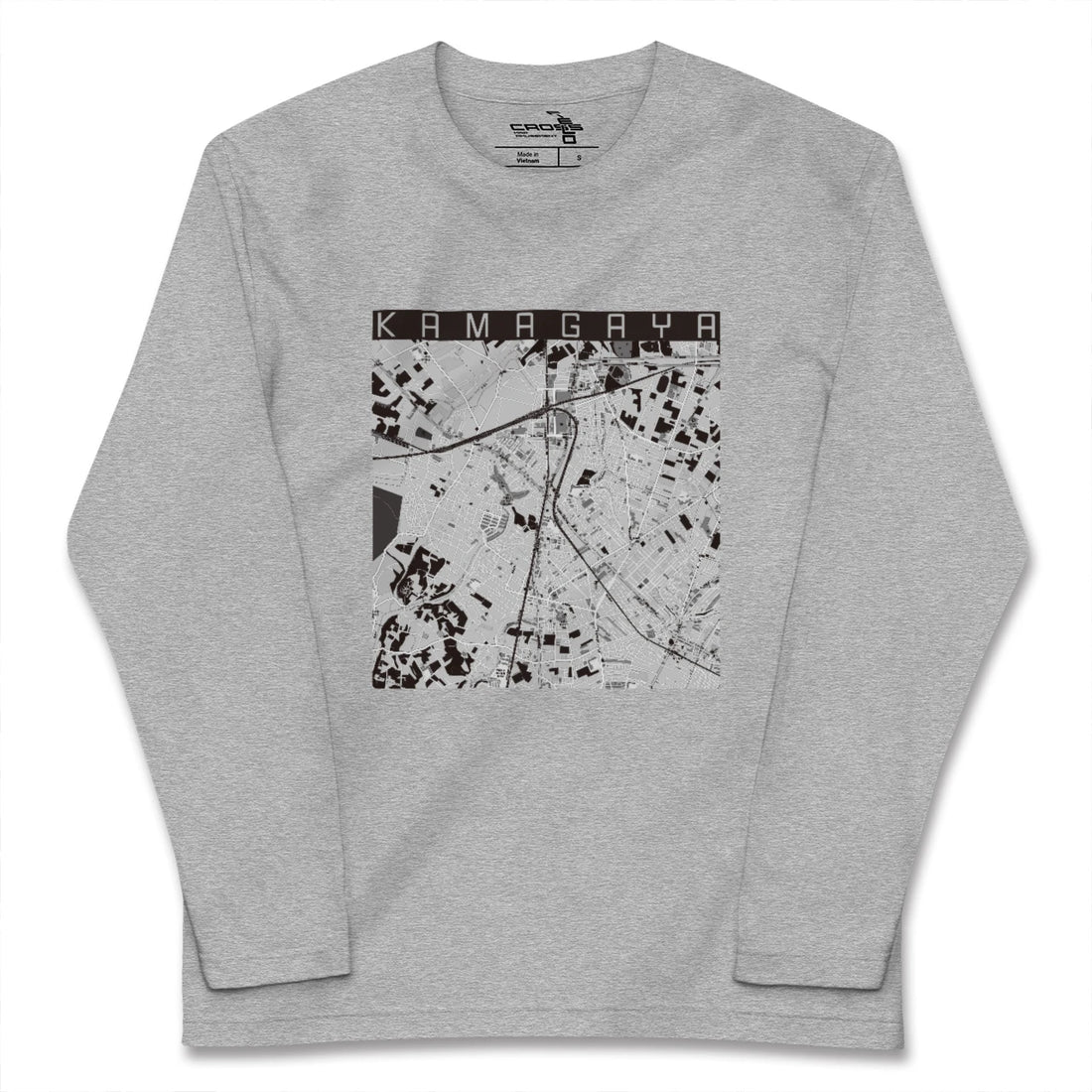 【鎌ケ谷（千葉県）】地図柄ロングスリーブTシャツ