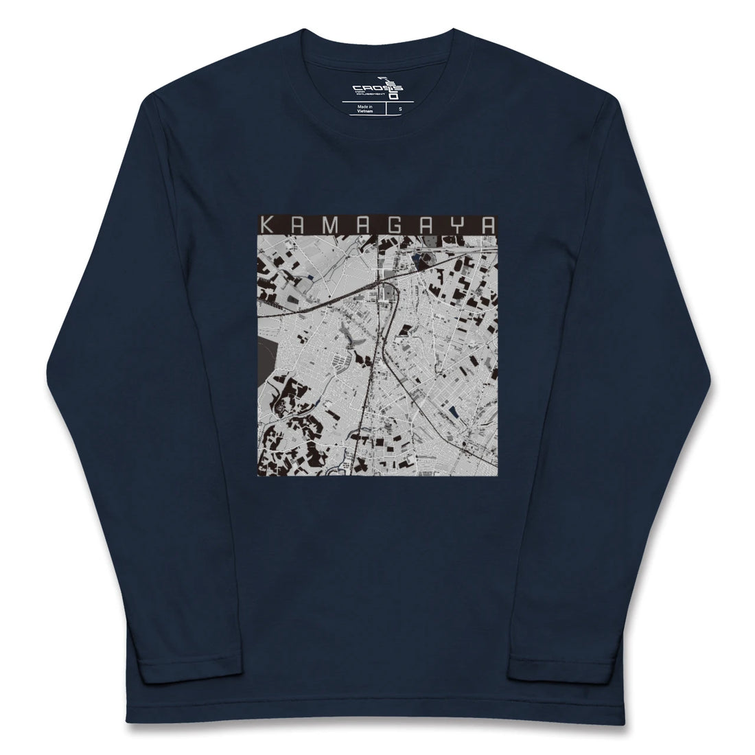 【鎌ケ谷（千葉県）】地図柄ロングスリーブTシャツ