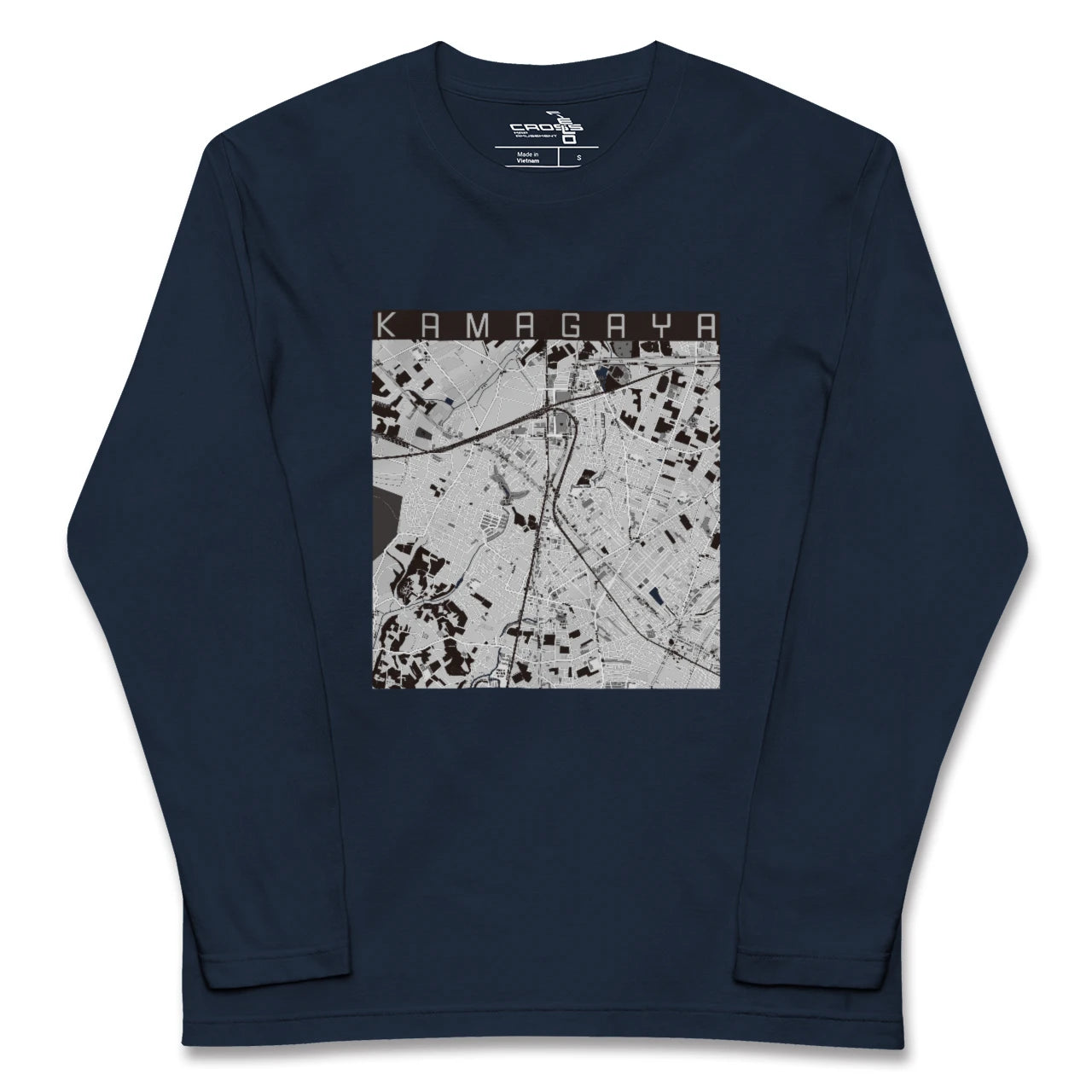 【鎌ケ谷（千葉県）】地図柄ロングスリーブTシャツ