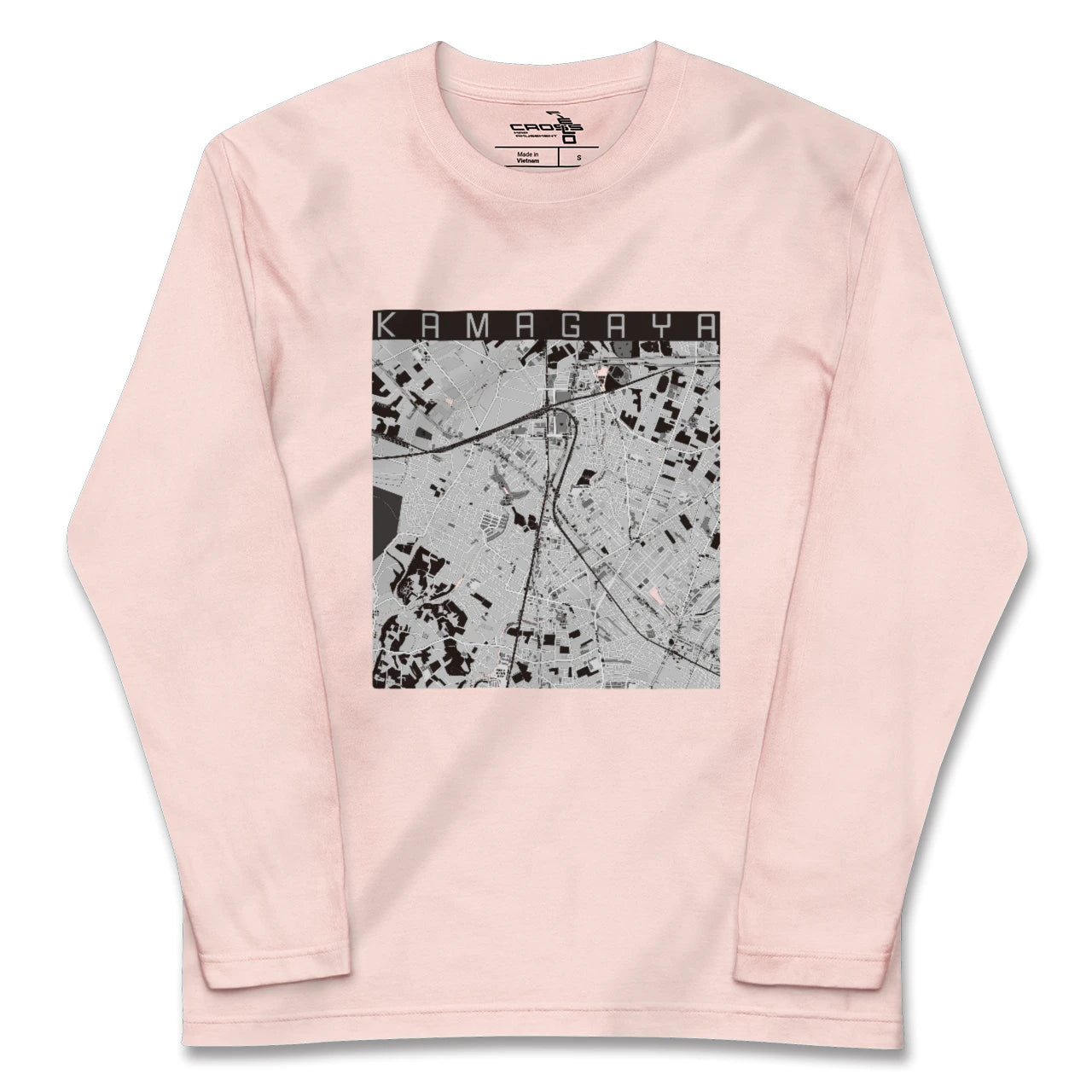 【鎌ケ谷（千葉県）】地図柄ロングスリーブTシャツ