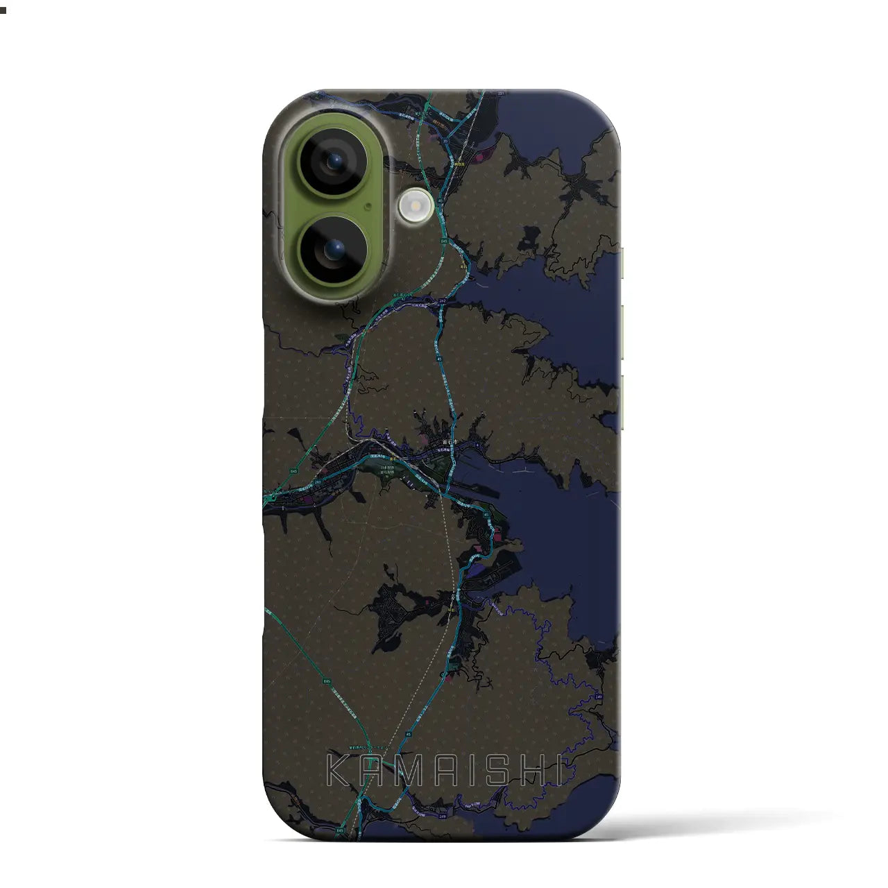 【釜石（岩手県）】地図柄iPhoneケース（バックカバータイプ）