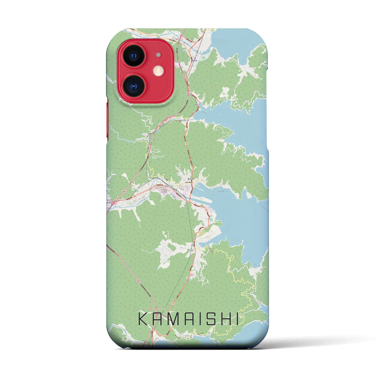 【釜石（岩手県）】地図柄iPhoneケース（バックカバータイプ）