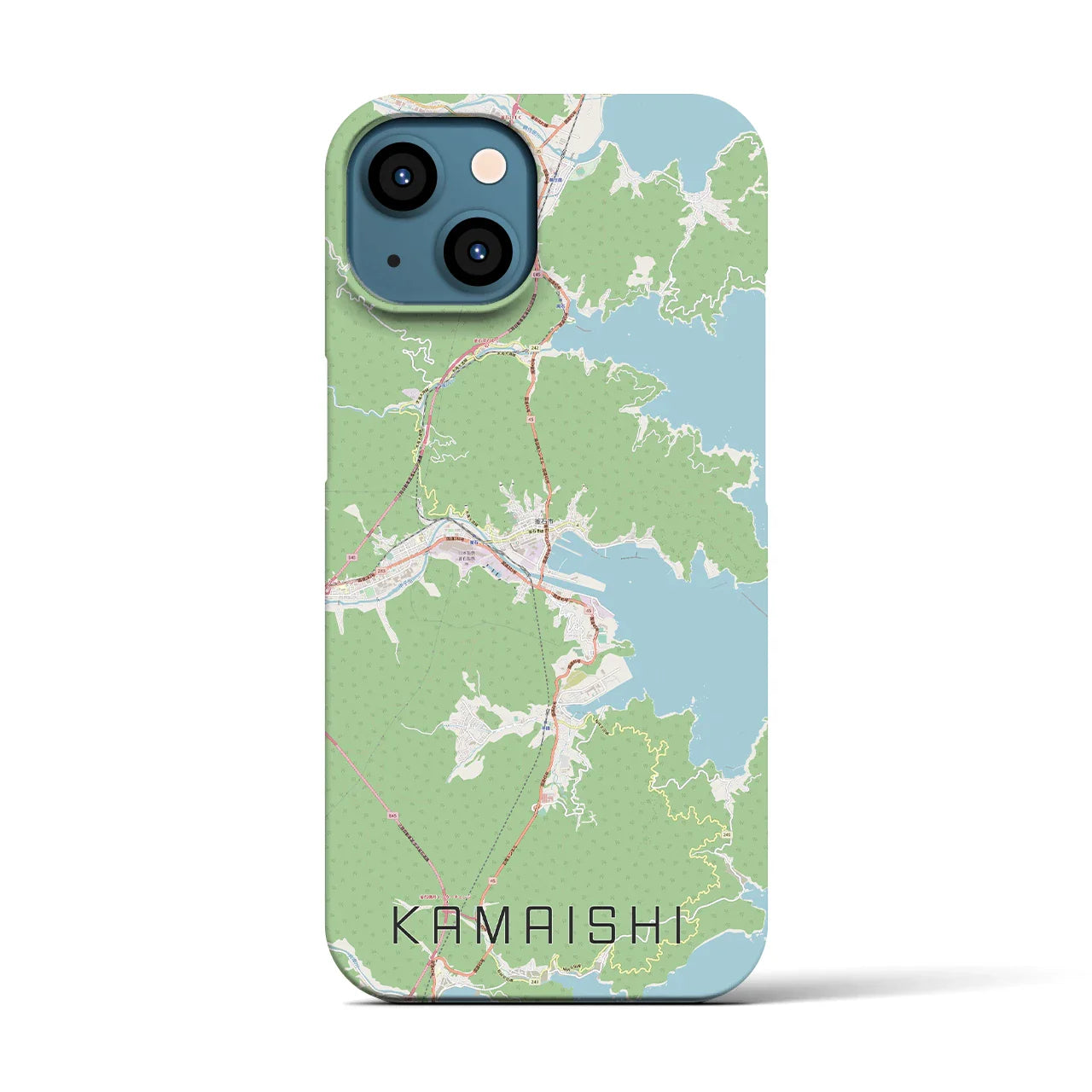 【釜石（岩手県）】地図柄iPhoneケース（バックカバータイプ）