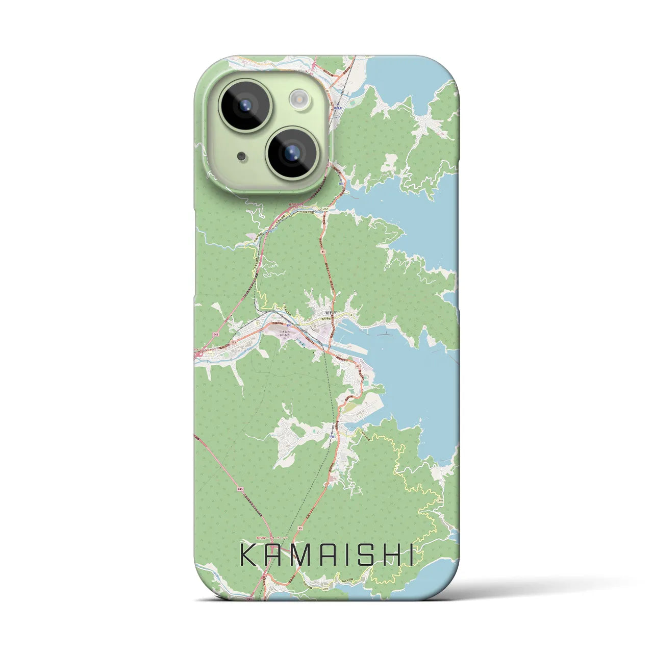 【釜石（岩手県）】地図柄iPhoneケース（バックカバータイプ）