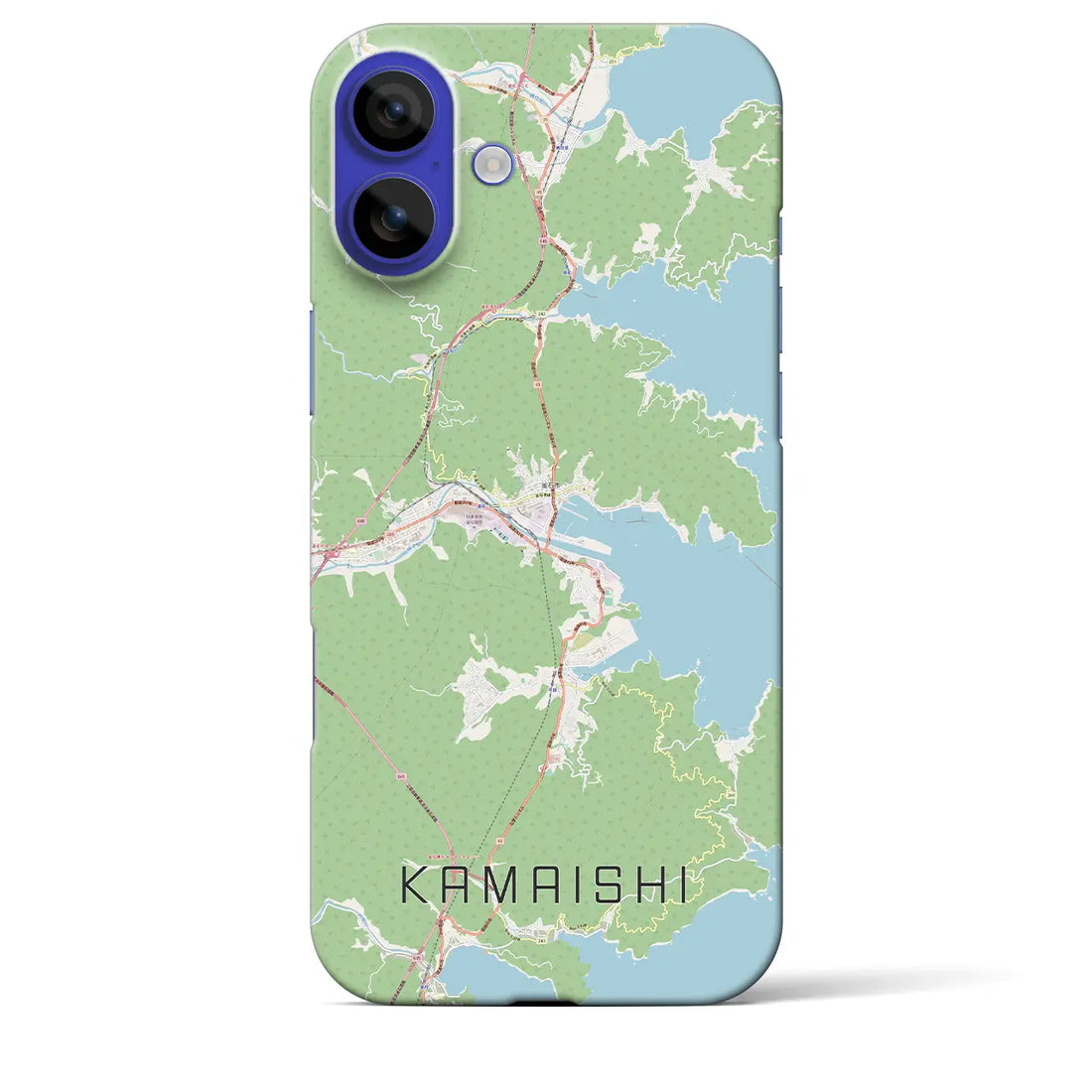 【釜石（岩手県）】地図柄iPhoneケース（バックカバータイプ）ナチュラル・iPhone 16 Pro Max 用