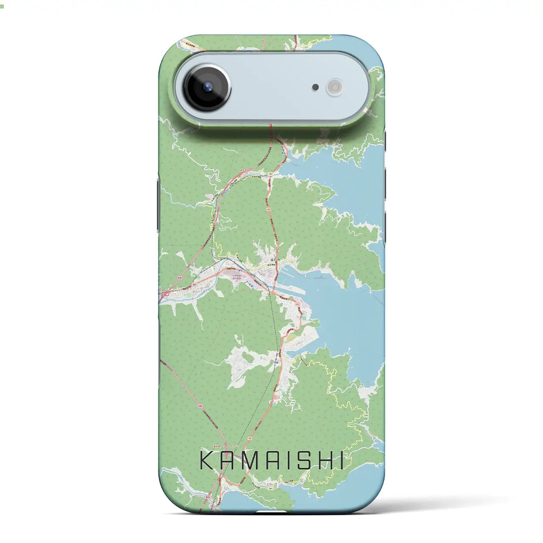 【釜石（岩手県）】地図柄iPhoneケース（バックカバータイプ）ナチュラル・iPhone 17 Pro Max 用