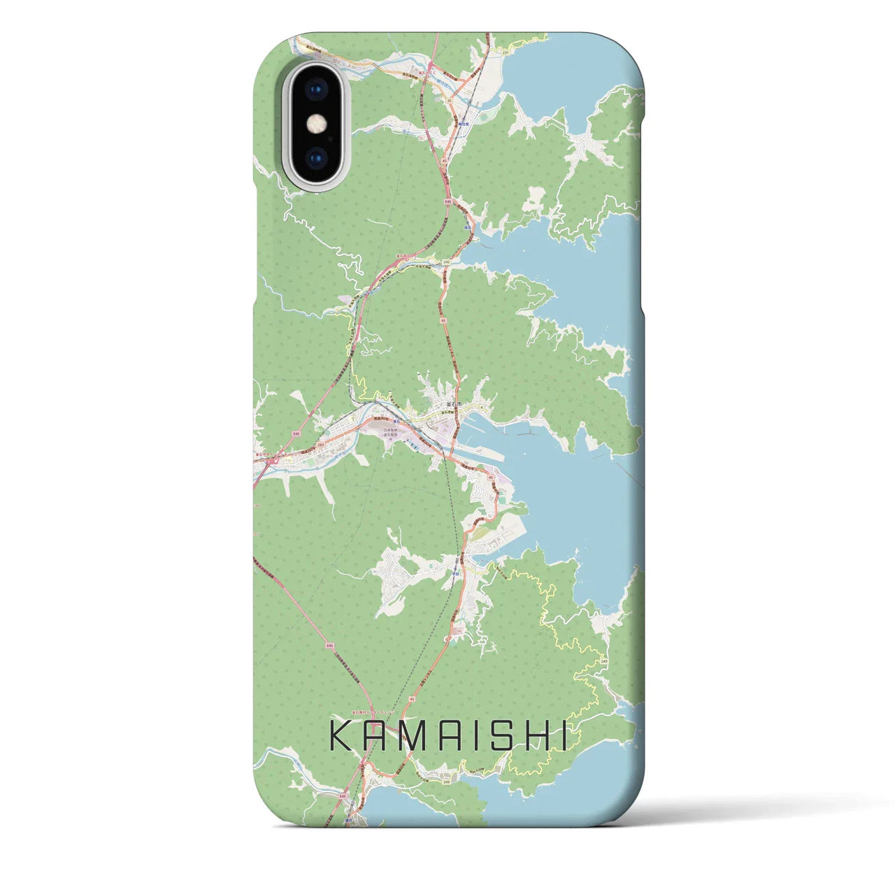 【釜石（岩手県）】地図柄iPhoneケース（バックカバータイプ）