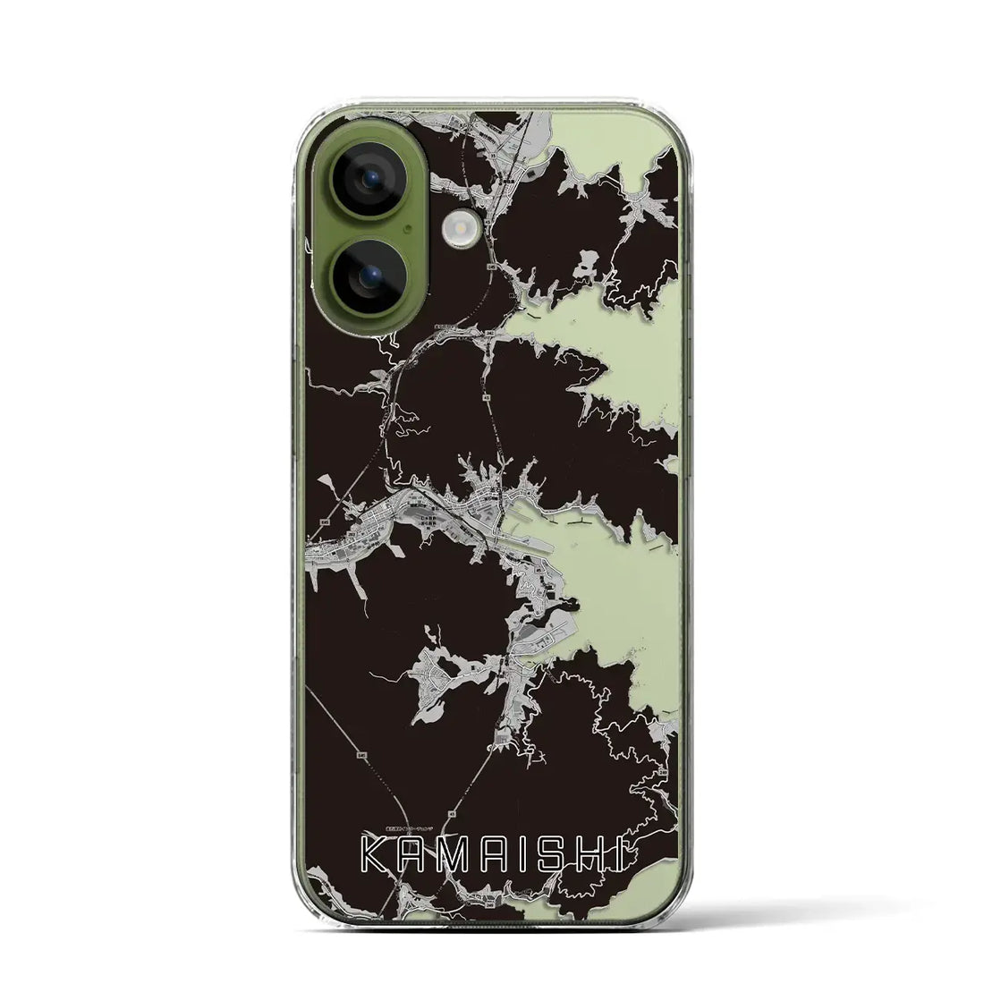 【釜石（岩手県）】地図柄iPhoneケース（クリアタイプ）モノトーン・iPhone 17 Pro Max 用