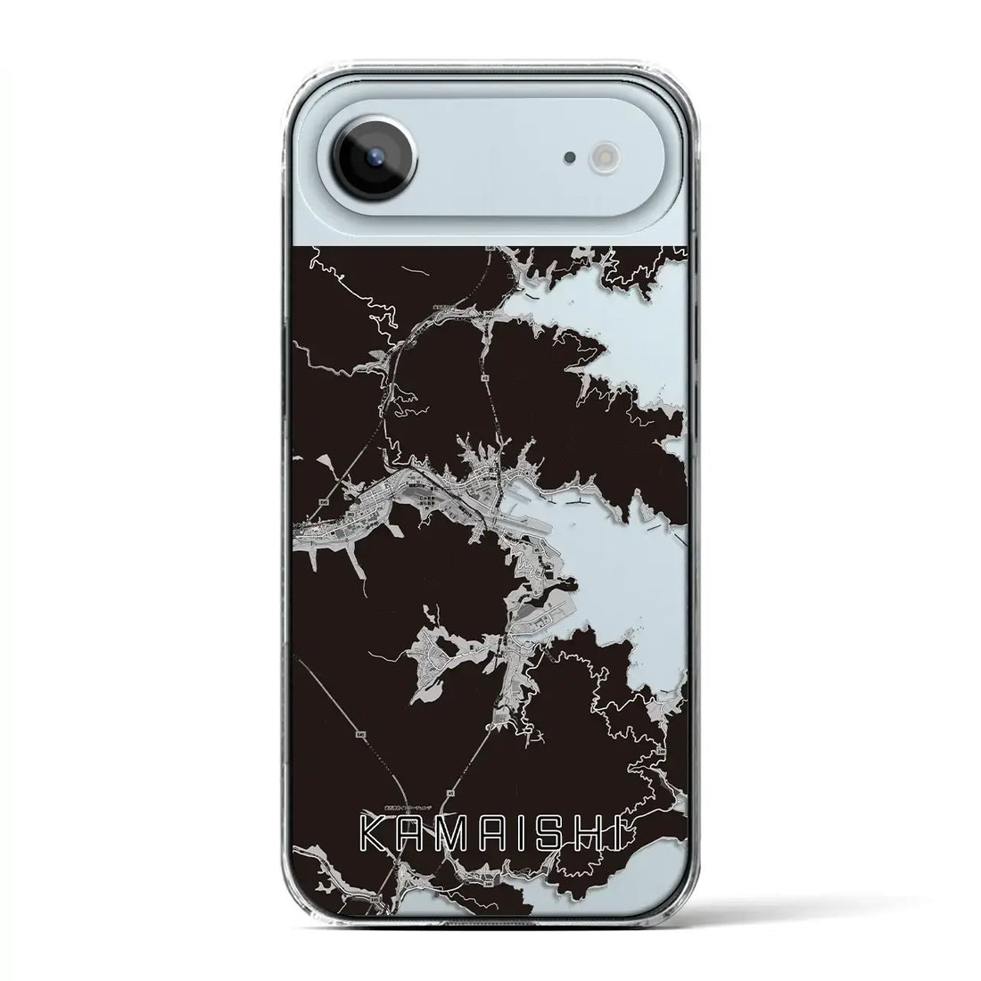 【釜石(岩手県)】地図柄iPhoneケース(クリアタイプ)モノトーン・iPhone 17 Pro Max 用