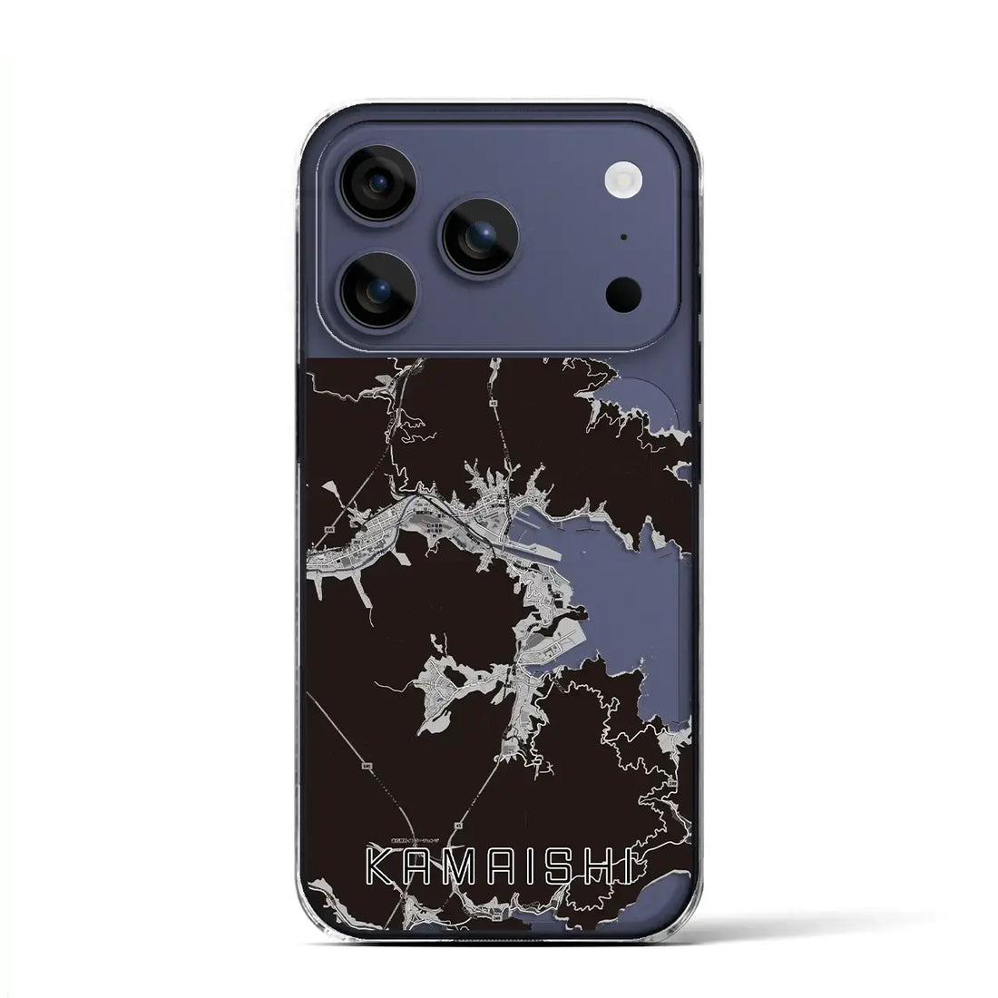 【釜石（岩手県）】地図柄iPhoneケース（クリアタイプ）モノトーン・iPhone 17 Pro Max 用