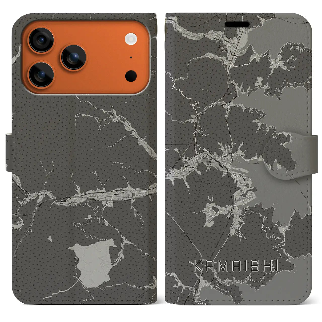 【釜石（岩手県）】地図柄iPhoneケース（手帳タイプ）