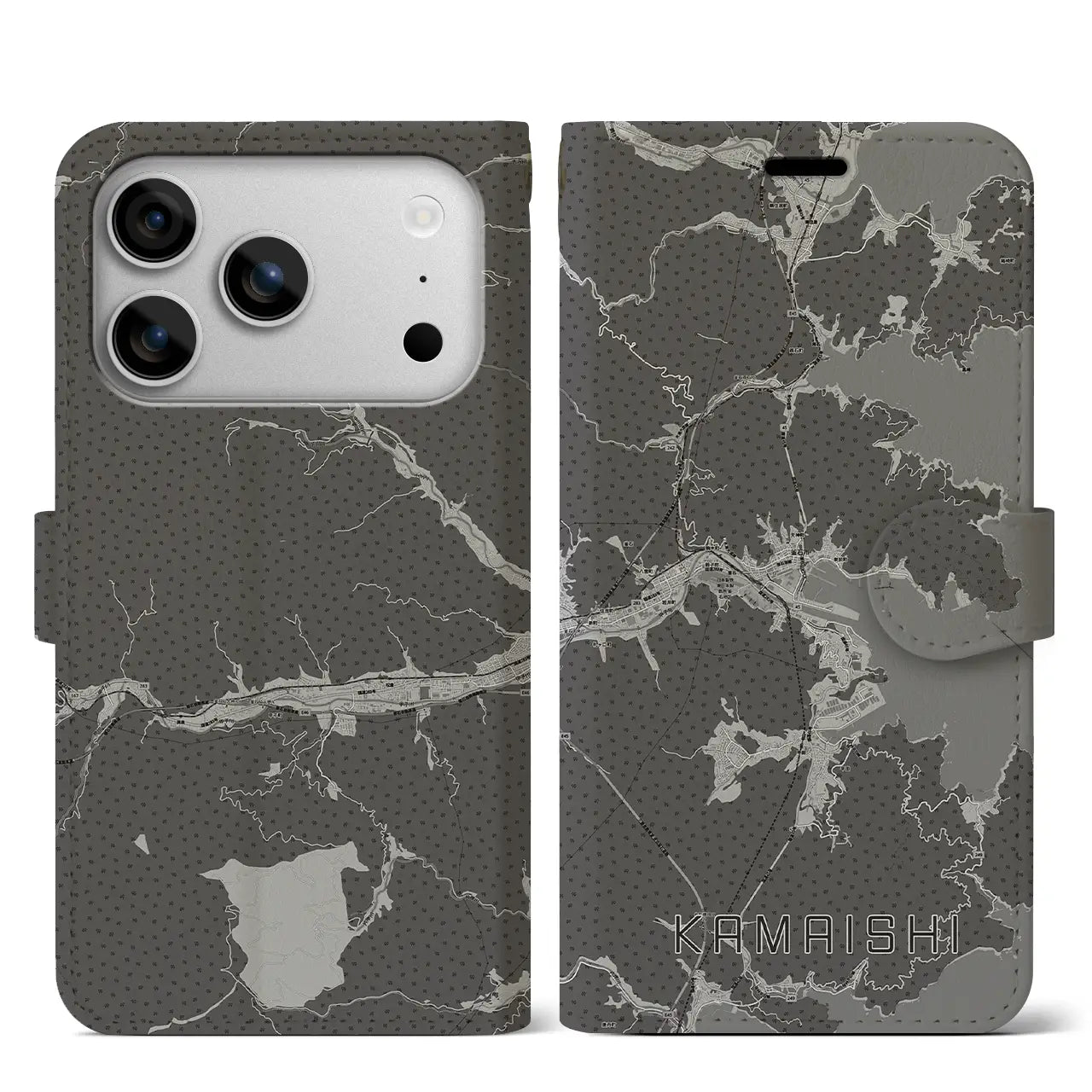 【釜石（岩手県）】地図柄iPhoneケース（手帳タイプ）