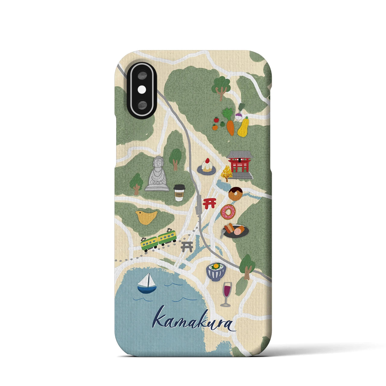 【鎌倉（Walk &amp; Eat）】Walk &amp; Eat iPhoneケース（バックカバータイプ）クリーム・iPhone XS / X 用