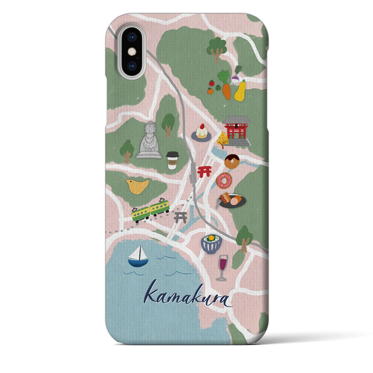 【鎌倉（Walk &amp; Eat）】Walk &amp; Eat iPhoneケース（バックカバータイプ）ピンク・iPhone XS Max 用