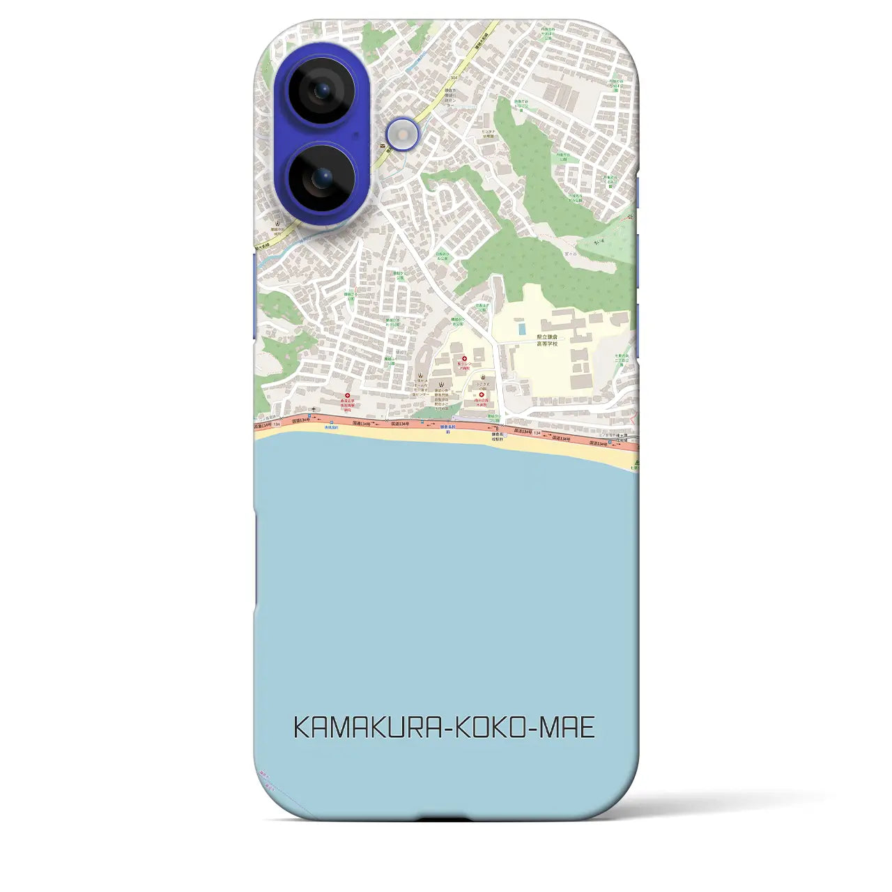 【鎌倉高校前（神奈川県）】地図柄iPhoneケース（バックカバータイプ）