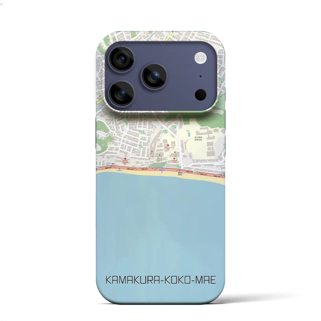 【鎌倉高校前（神奈川県）】地図柄iPhoneケース（バックカバータイプ）