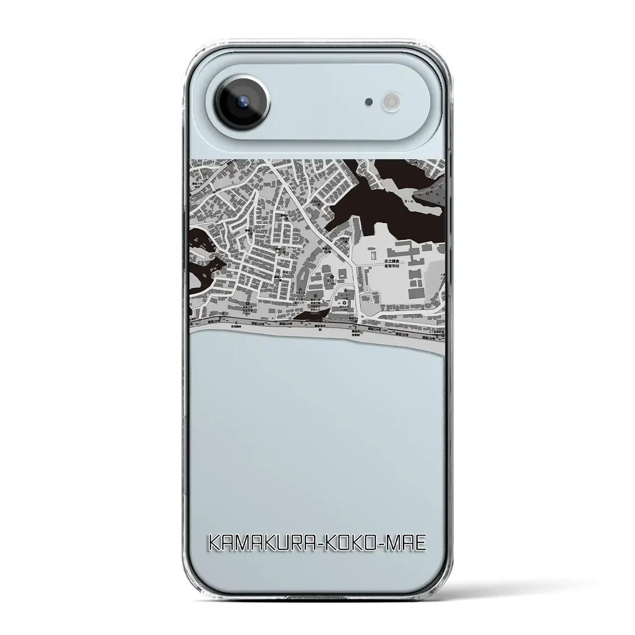 【鎌倉高校前（神奈川県）】地図柄iPhoneケース（クリアタイプ）