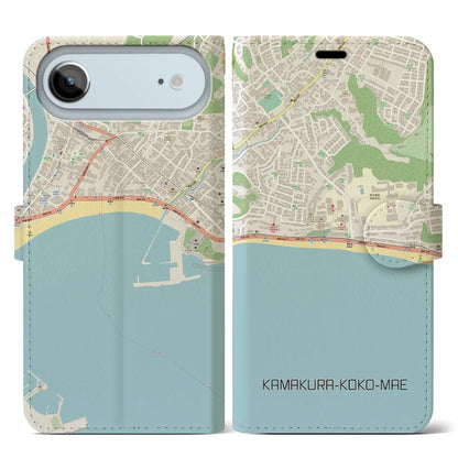 【鎌倉高校前（神奈川県）】地図柄iPhoneケース（手帳タイプ）